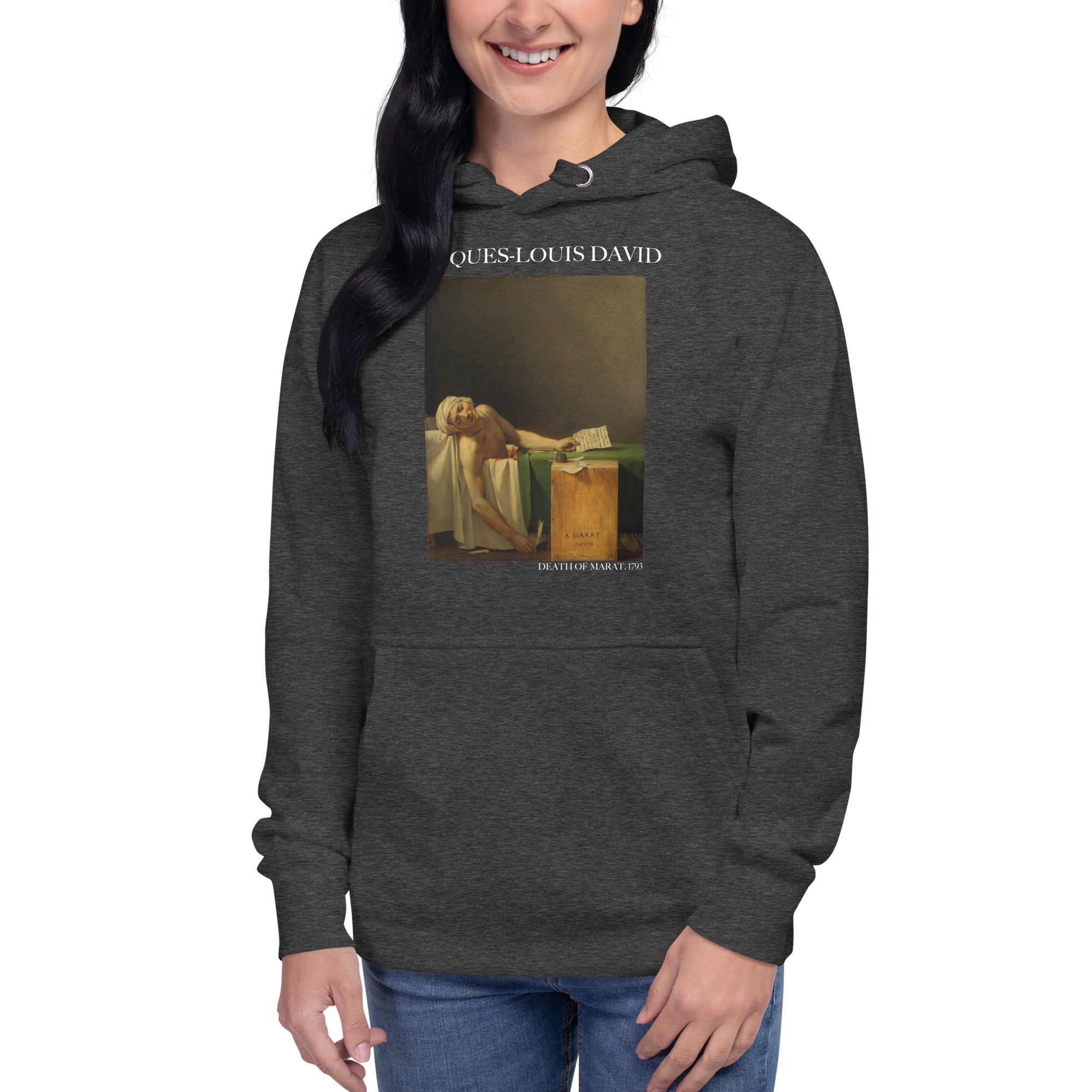 Jacques-Louis David Kapuzenpullover mit berühmtem Gemälde „Der Tod des Marat“ | Unisex Premium Kunst-Kapuzenpullover