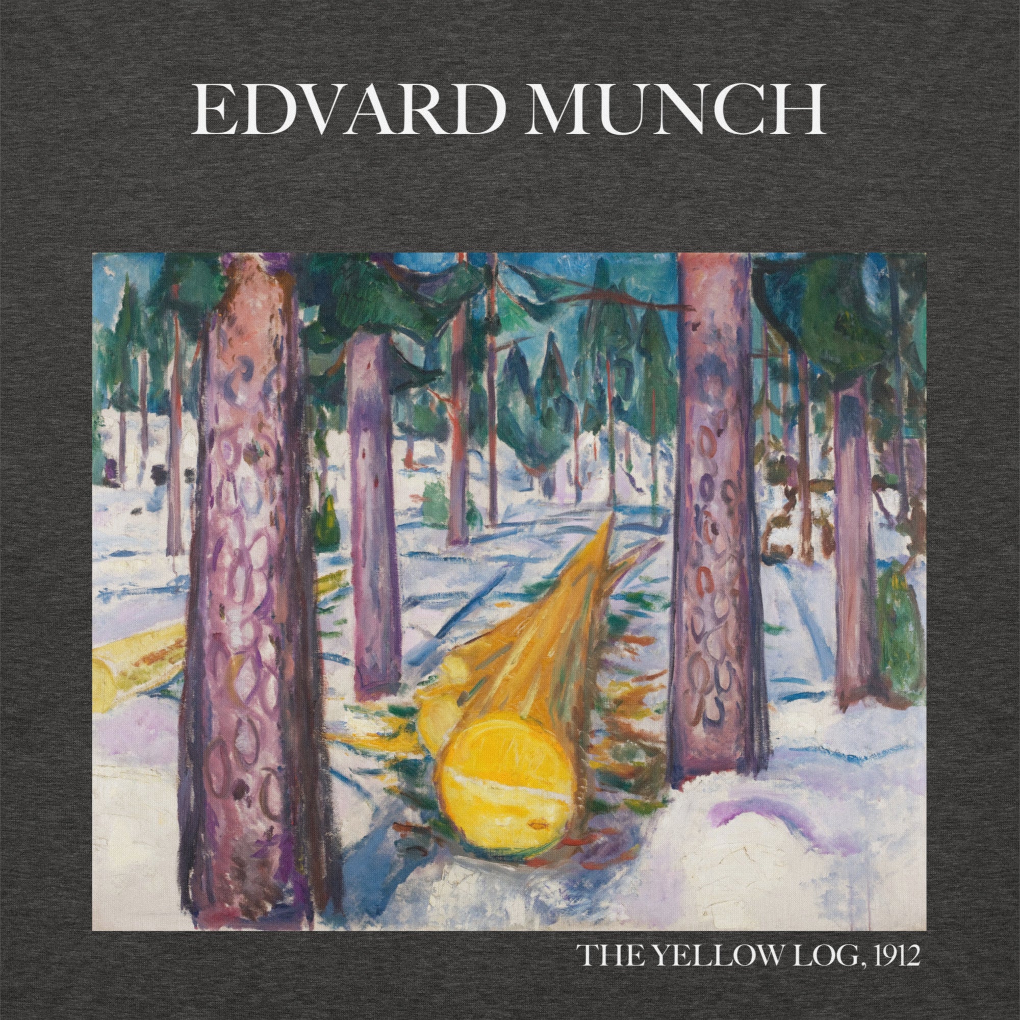 Edvard Munch „Der gelbe Baumstamm“ – Berühmtes Gemälde – Kapuzenpullover | Unisex Premium Kunst-Kapuzenpullover