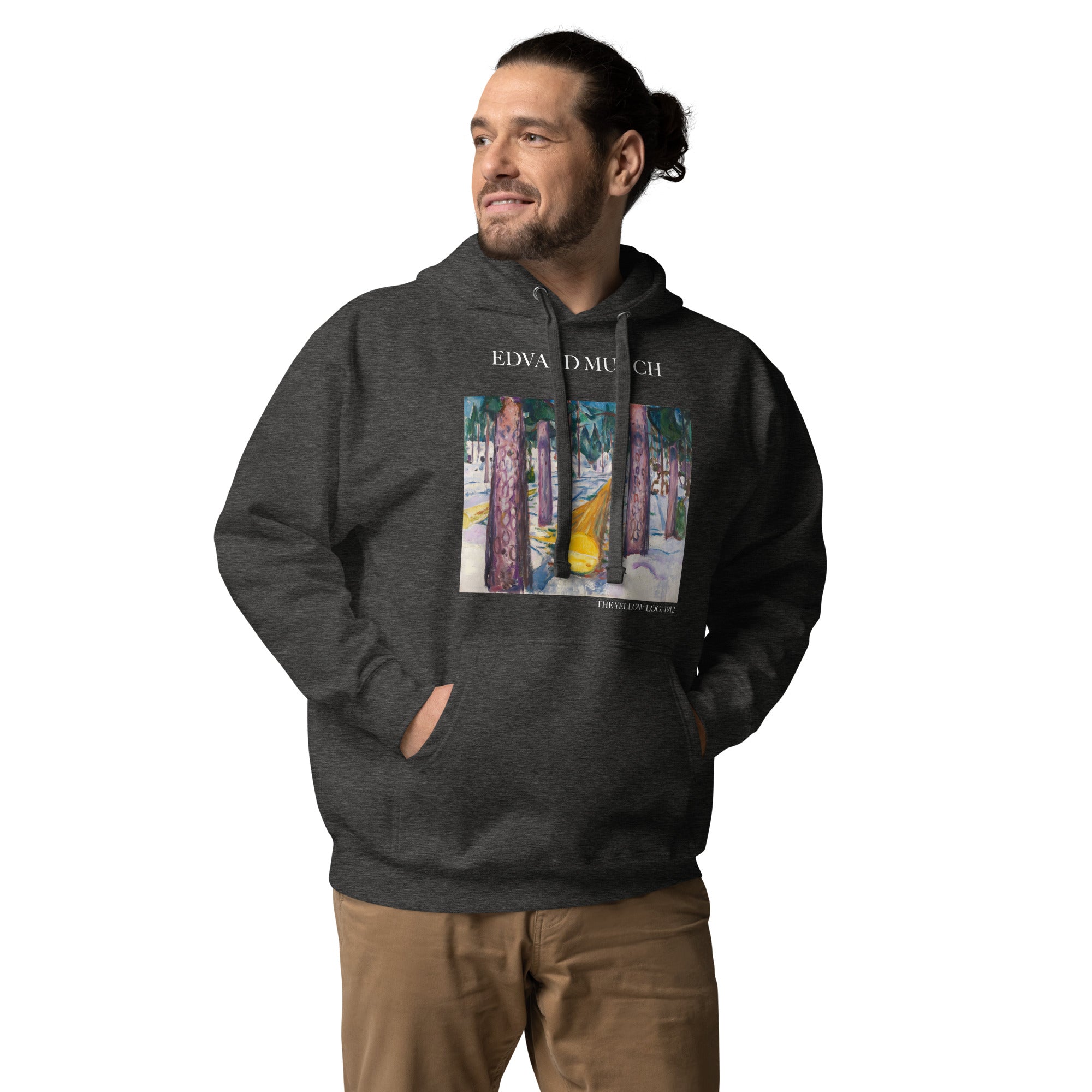 Edvard Munch „Der gelbe Baumstamm“ – Berühmtes Gemälde – Kapuzenpullover | Unisex Premium Kunst-Kapuzenpullover