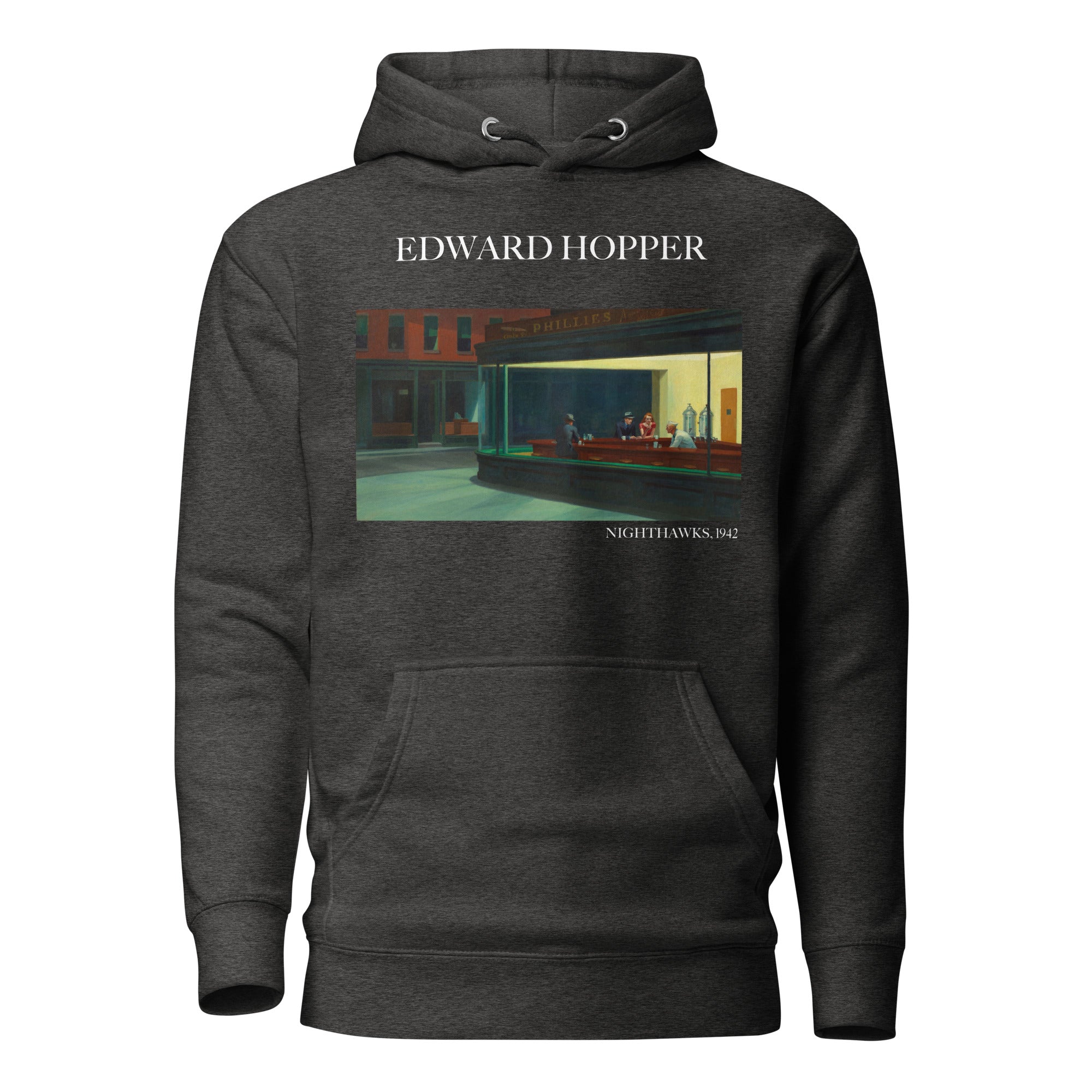 Kapuzenpullover mit berühmtem Gemälde „Nighthawks“ von Edward Hopper | Unisex-Kapuzenpullover mit Premium-Kunstmotiv