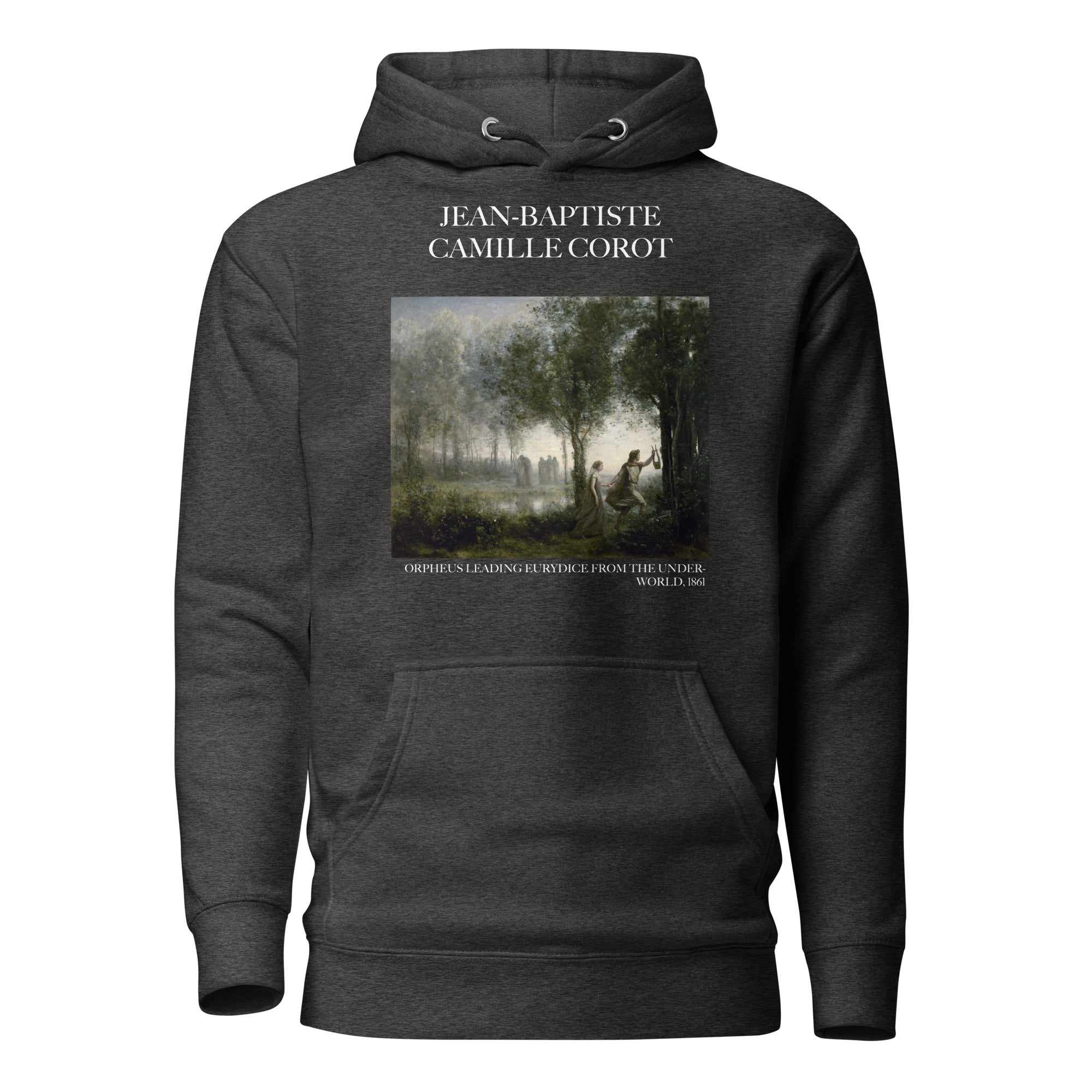 Jean-Baptiste Camille Corot 'Orpheus Leading Eurydice from the Underworld' Famous Painting Hoodie | Unisex Premium Art Hoodie