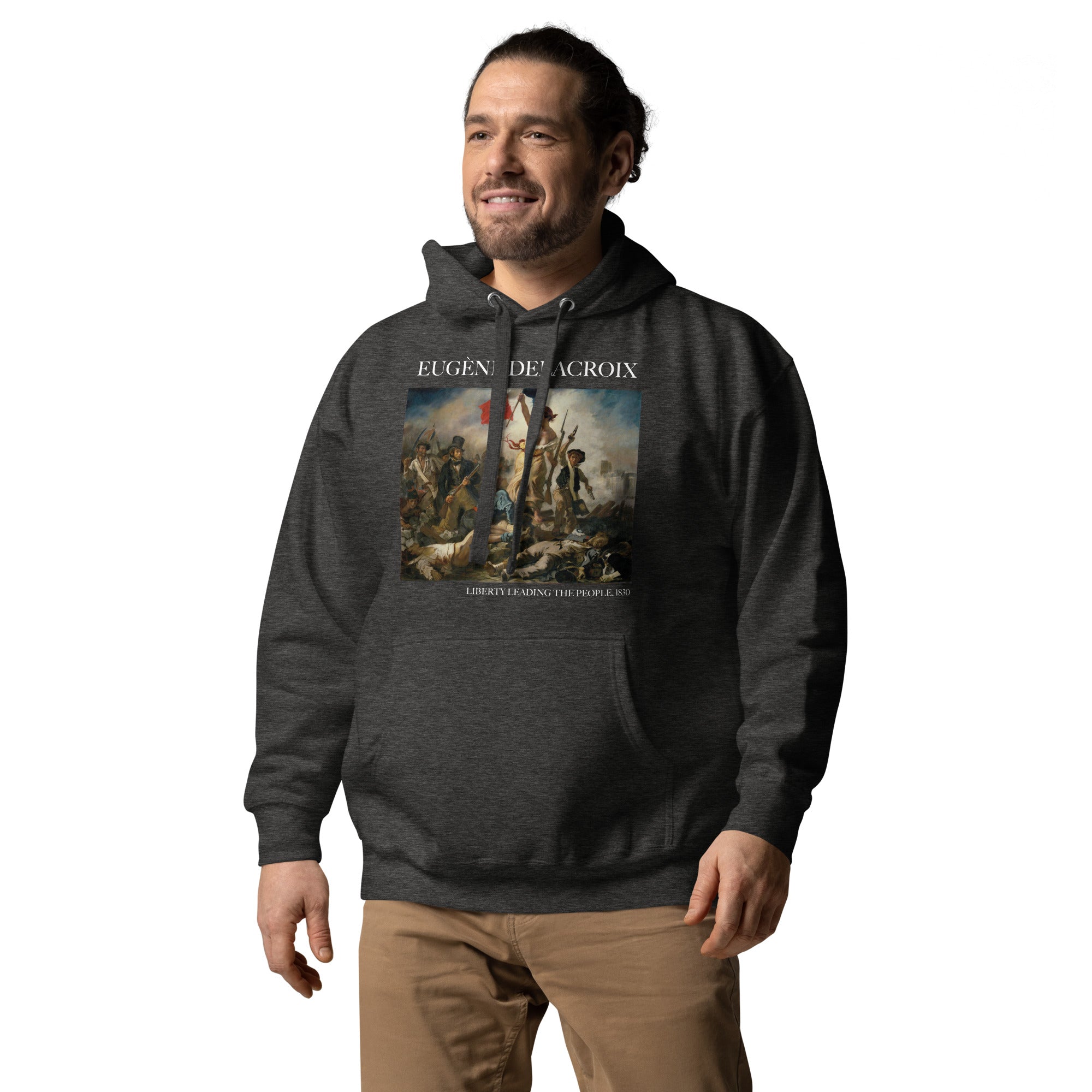 Kapuzenpullover mit berühmtem Gemälde „Die Freiheit führt das Volk“ von Eugène Delacroix | Unisex-Kunst-Kapuzenpullover