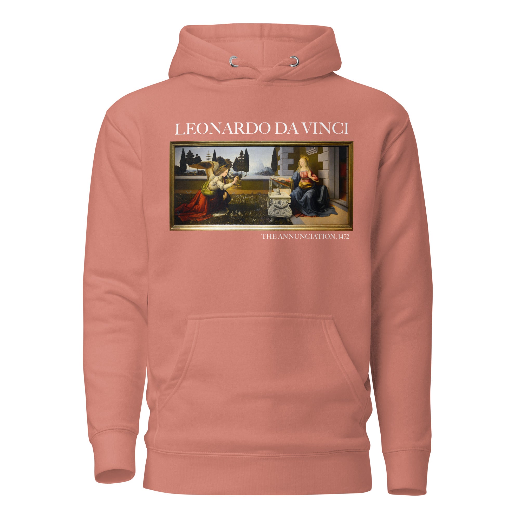 Kapuzenpullover mit berühmtem Gemälde „Die Verkündigung“ von Leonardo da Vinci | Unisex-Kapuzenpullover mit Premium-Kunstmotiv