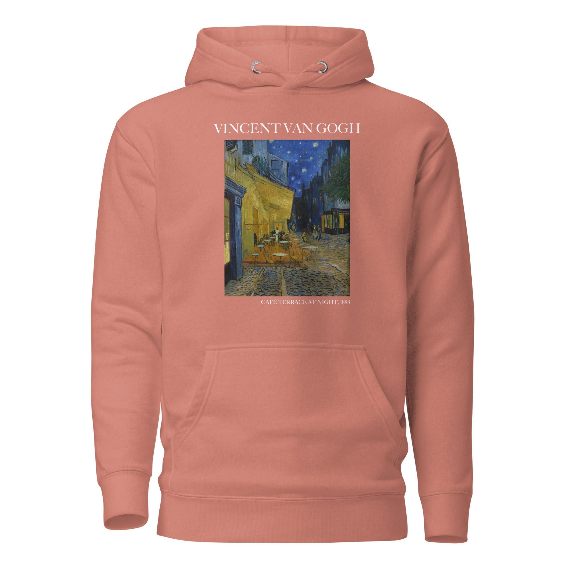 Kapuzenpullover mit berühmtem Gemälde „Caféterrasse bei Nacht“ von Vincent van Gogh | Unisex-Kapuzenpullover mit Premium-Kunstmotiv