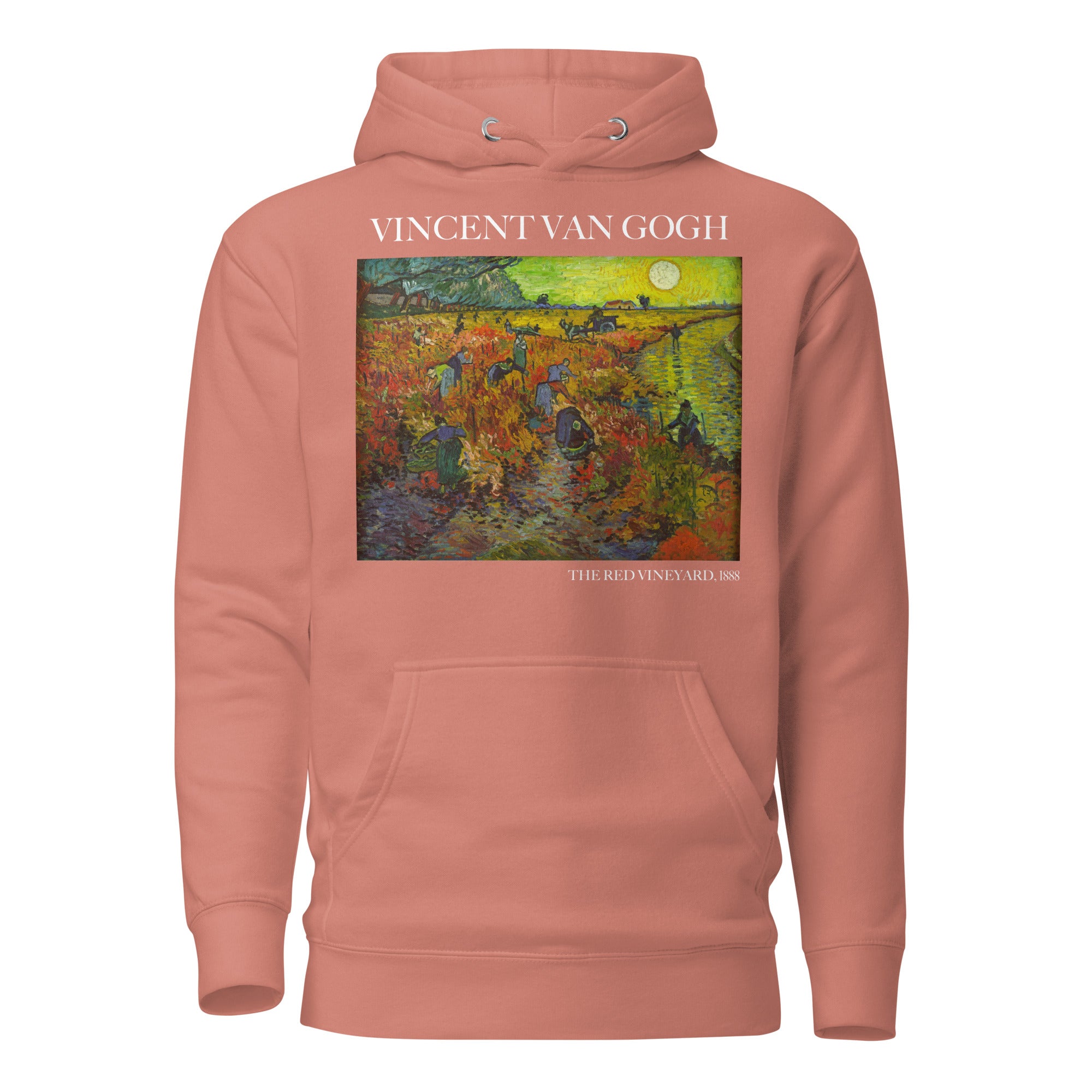 Kapuzenpullover mit berühmtem Gemälde „Der rote Weinberg“ von Vincent van Gogh | Unisex-Kapuzenpullover mit Premium-Kunstmotiv