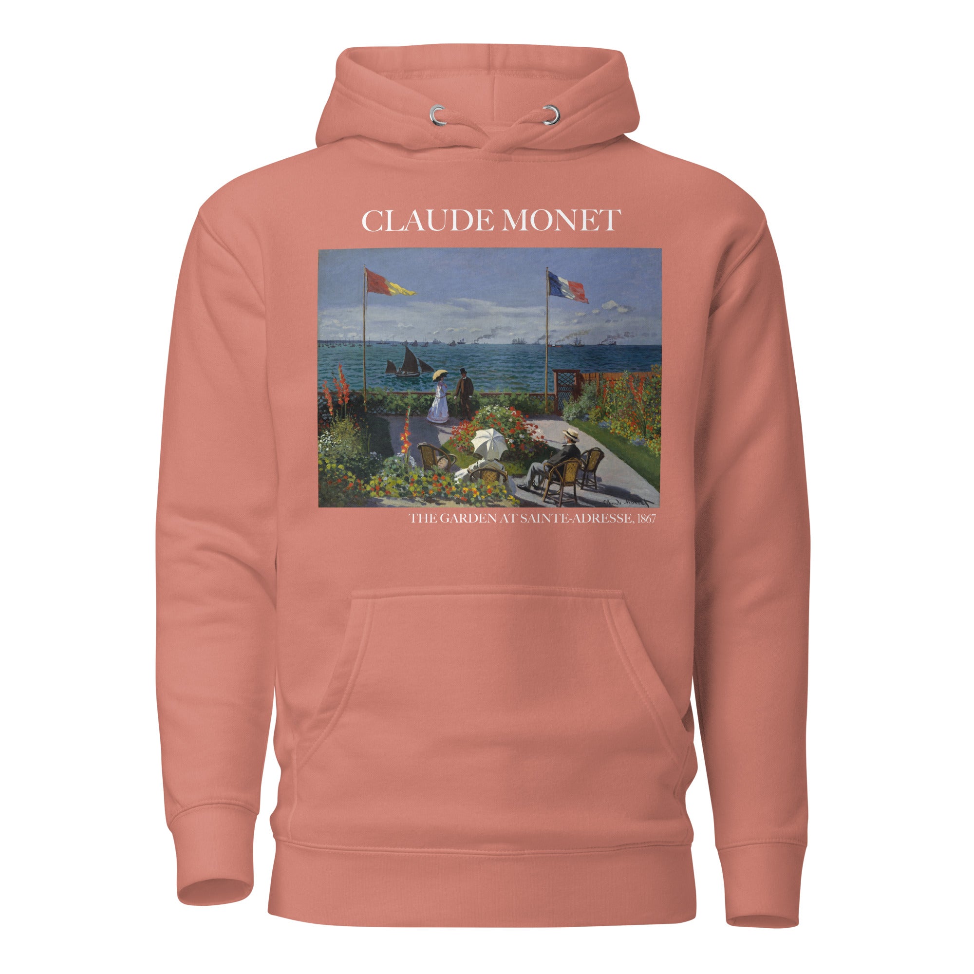 Claude Monet 'The Garden at Sainte-Adresse' Famous Painting Hoodie | Unisex Premium Art Hoodie