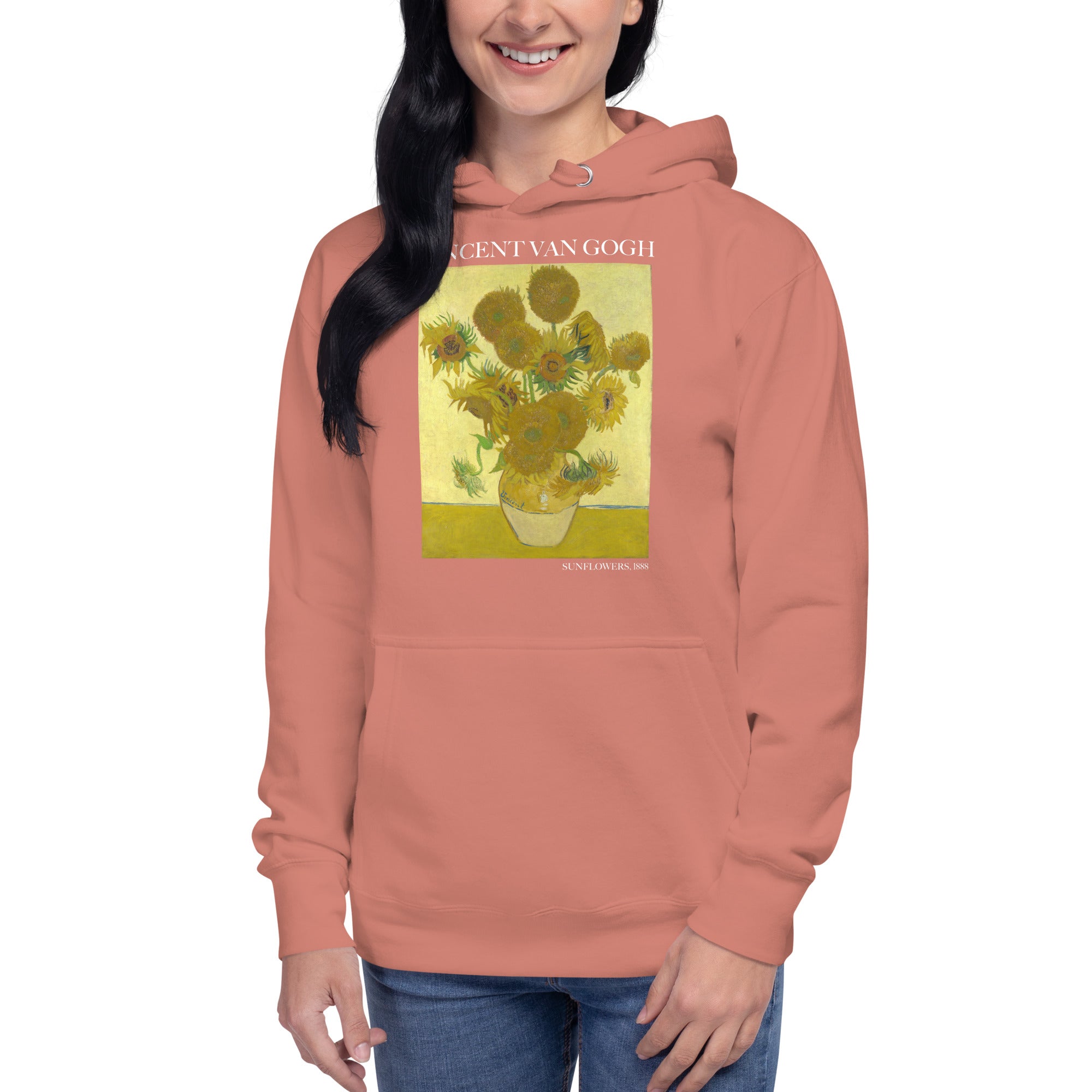 Kapuzenpullover mit berühmtem Gemälde „Sonnenblumen“ von Vincent van Gogh | Unisex-Kapuzenpullover mit Premium-Kunstmotiv