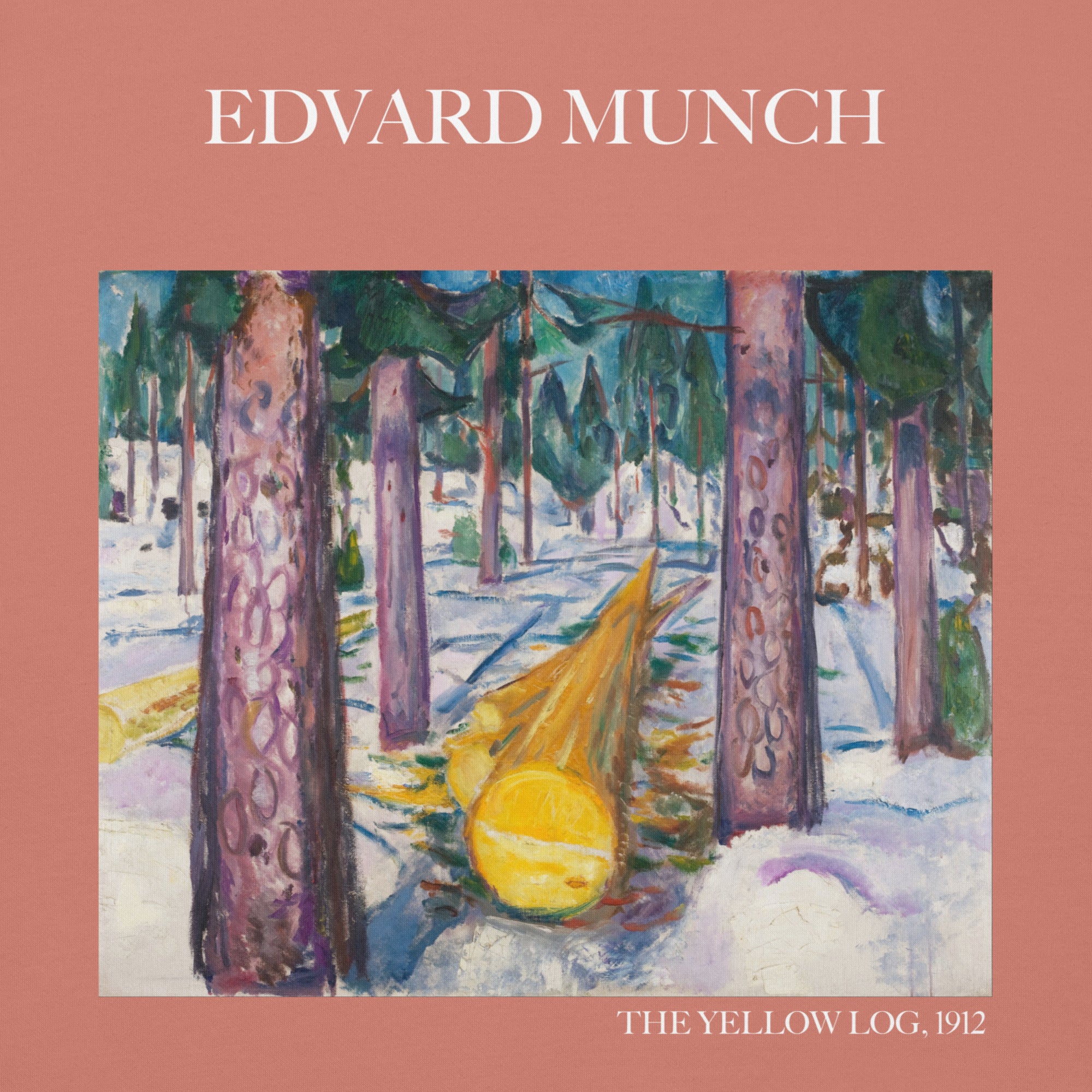 Edvard Munch „Der gelbe Baumstamm“ – Berühmtes Gemälde – Kapuzenpullover | Unisex Premium Kunst-Kapuzenpullover