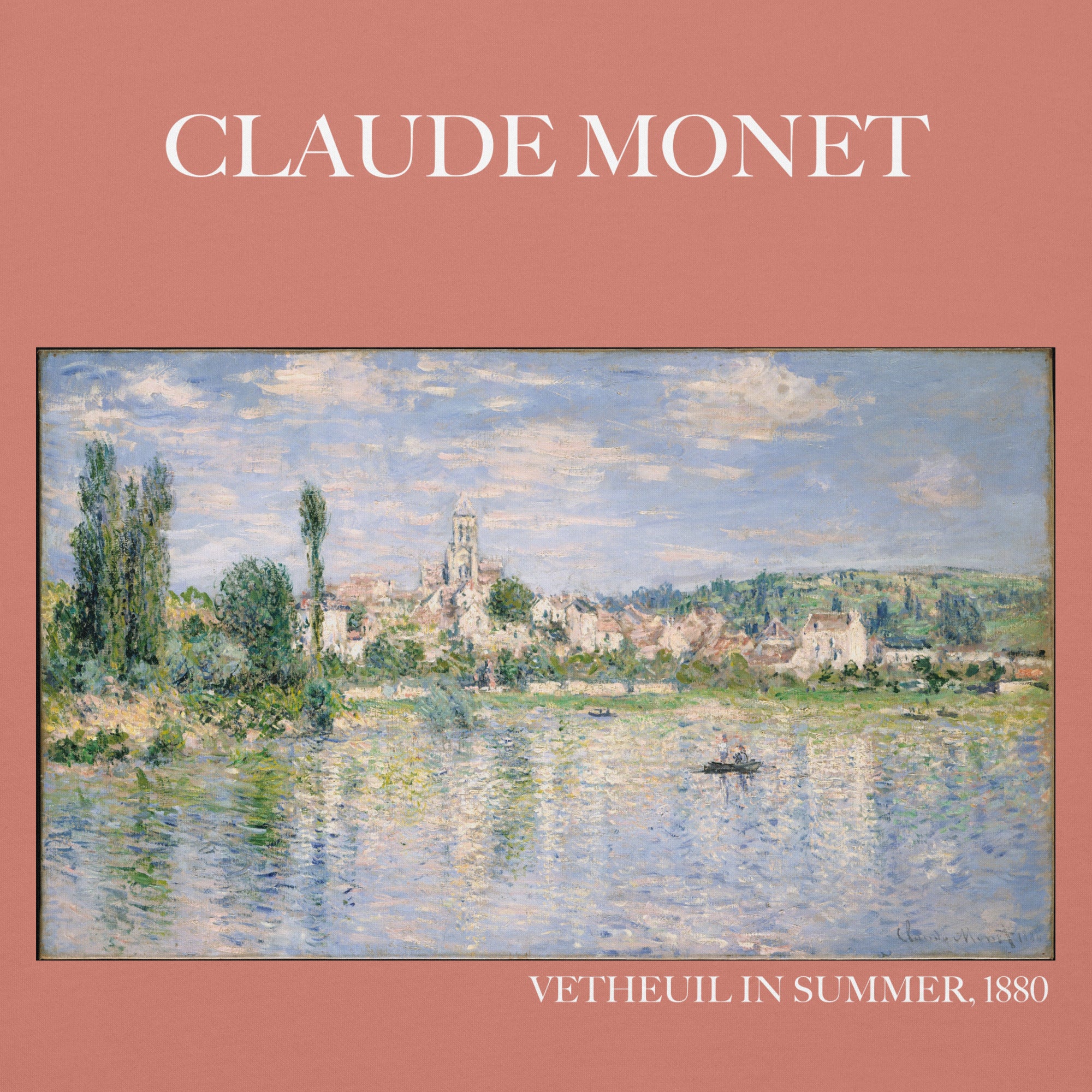 Claude Monet „Vetheuil im Sommer“ Berühmtes Gemälde Hoodie | Unisex Premium Kunst Hoodie