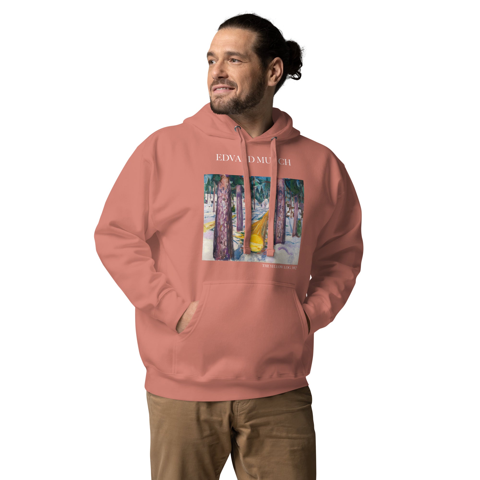 Edvard Munch „Der gelbe Baumstamm“ – Berühmtes Gemälde – Kapuzenpullover | Unisex Premium Kunst-Kapuzenpullover