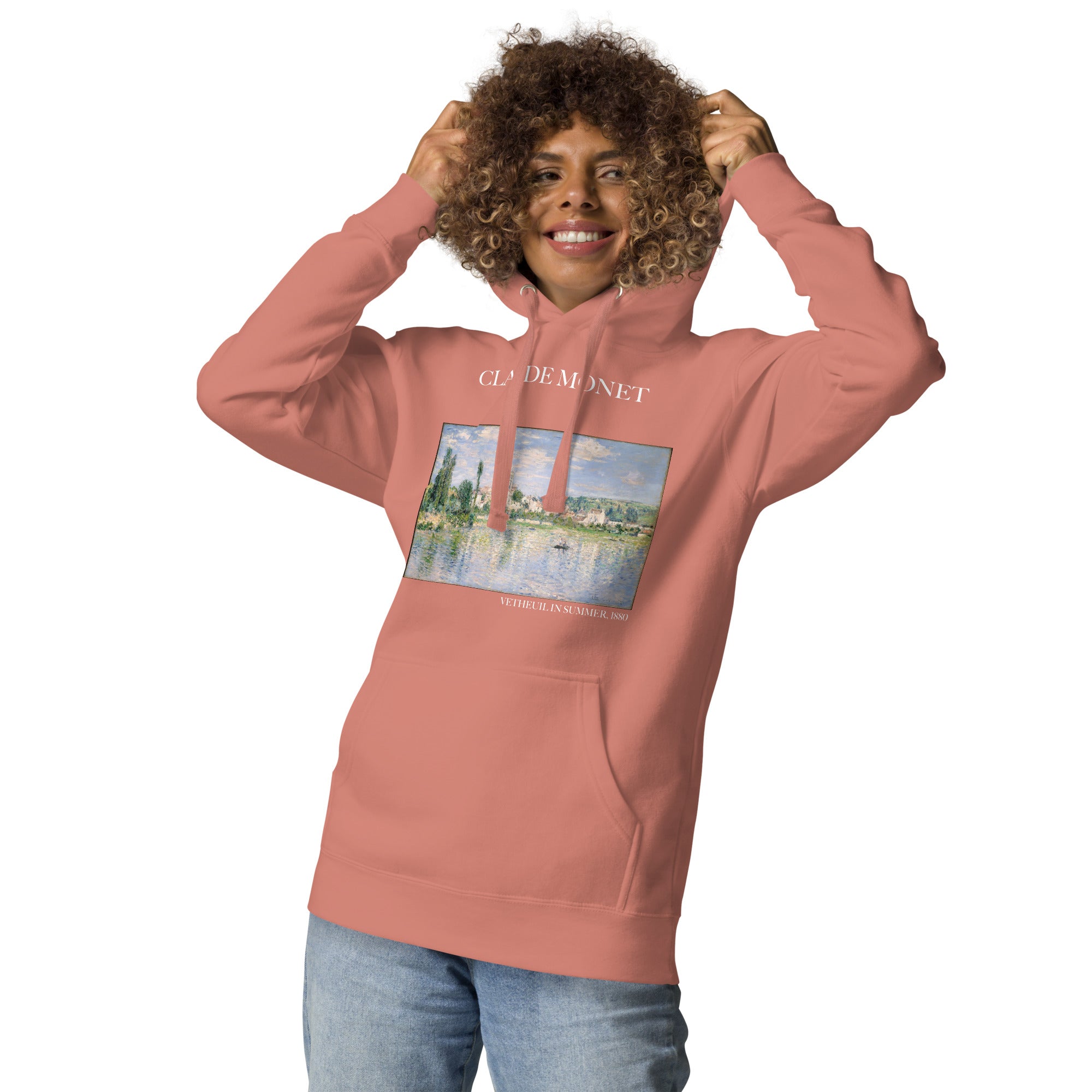 Claude Monet „Vetheuil im Sommer“ Berühmtes Gemälde Hoodie | Unisex Premium Kunst Hoodie