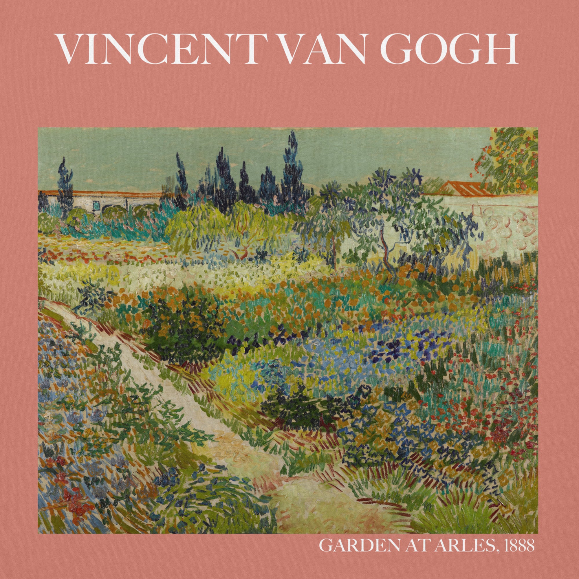 Kapuzenpullover mit berühmtem Gemälde „Garten in Arles“ von Vincent van Gogh | Unisex-Kapuzenpullover mit Premium-Kunstmotiv