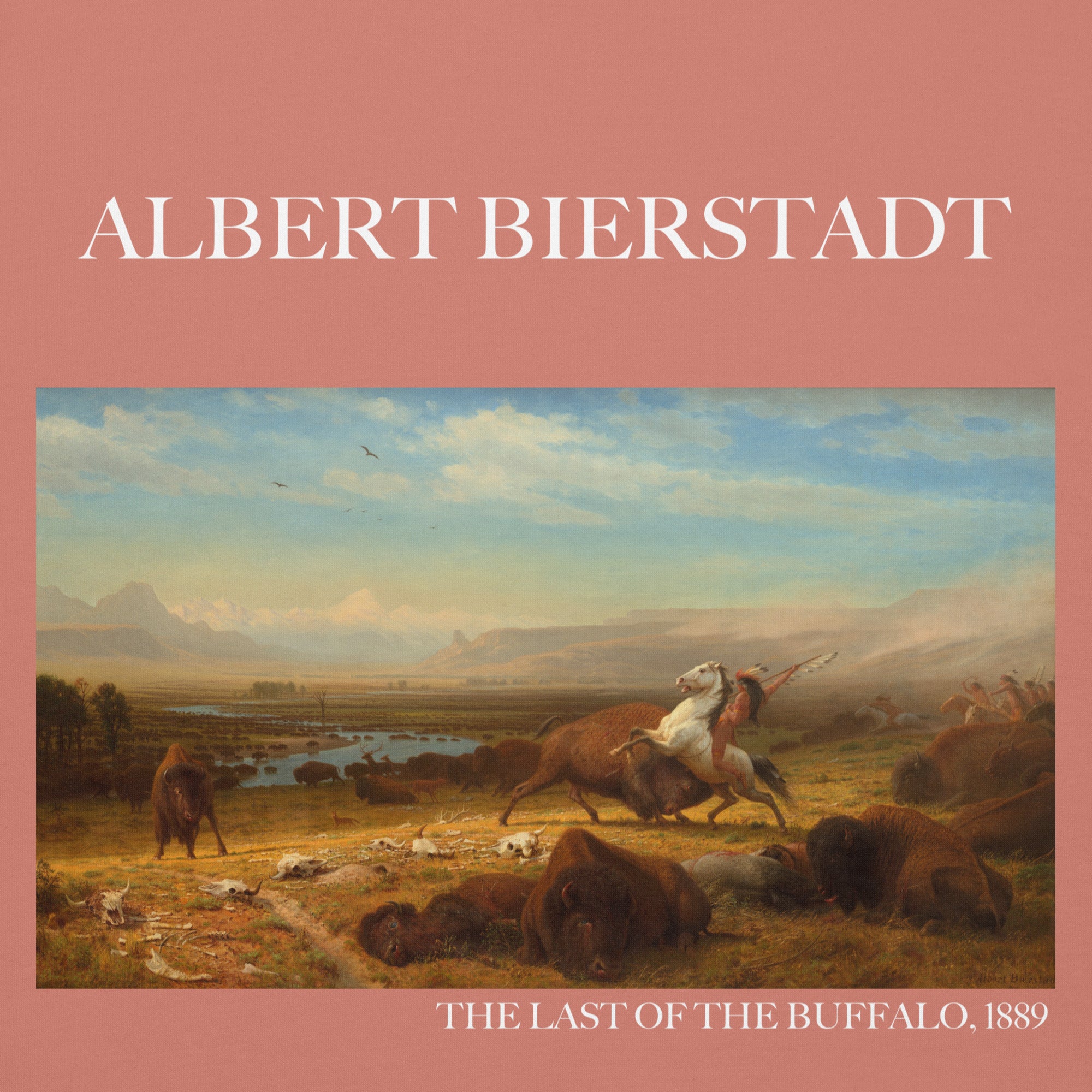 Albert Bierstadt 'The Last of the Buffalo' Famous Painting Hoodie | Unisex Premium Art Hoodie