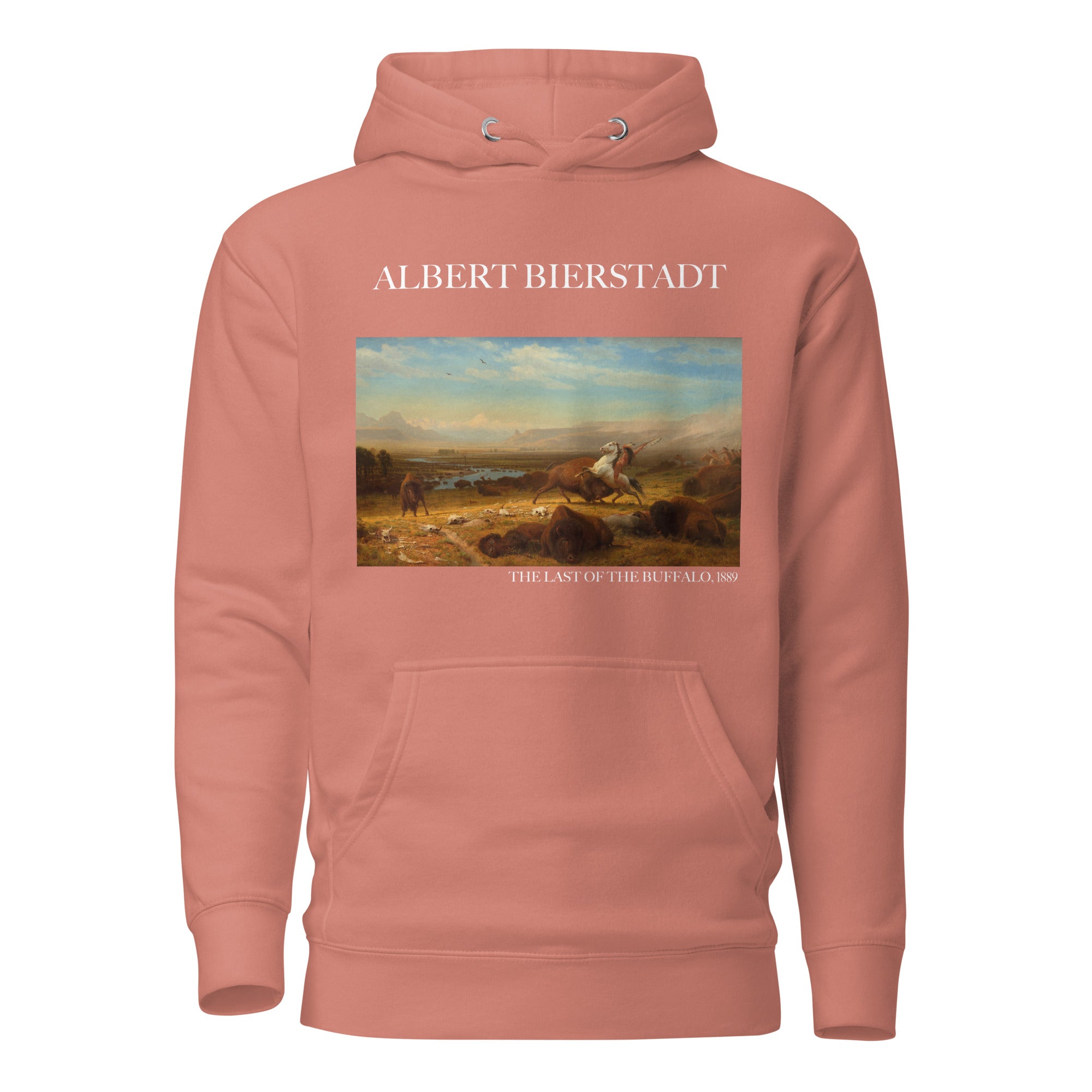 Kapuzenpullover mit berühmtem Gemälde „The Last of the Buffalo“ von Albert Bierstadt | Unisex-Kapuzenpullover mit Premium-Kunstmotiv