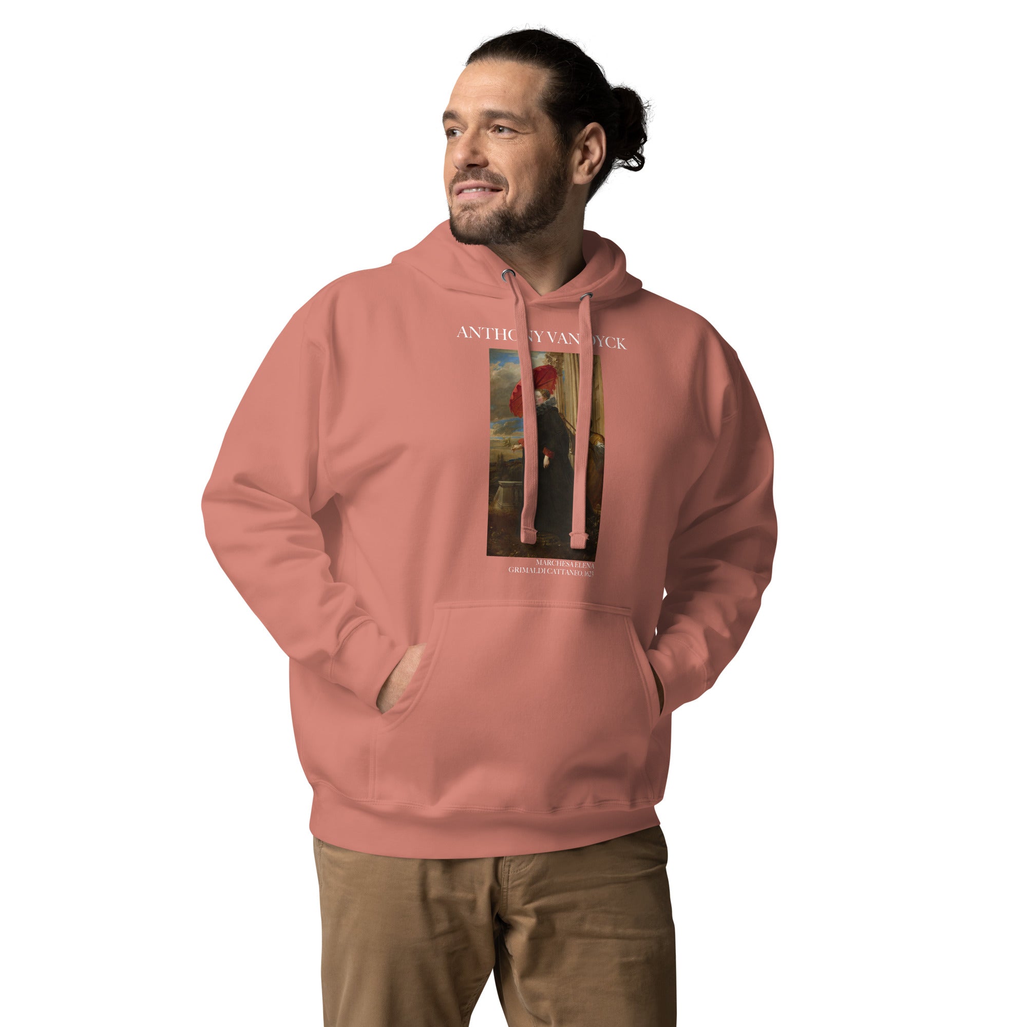 Kapuzenpullover mit berühmtem Gemälde „Marchesa Elena Grimaldi Cattaneo“ von Sir Anthony van Dyck | Unisex-Kapuzenpullover mit Premium-Kunstmotiv