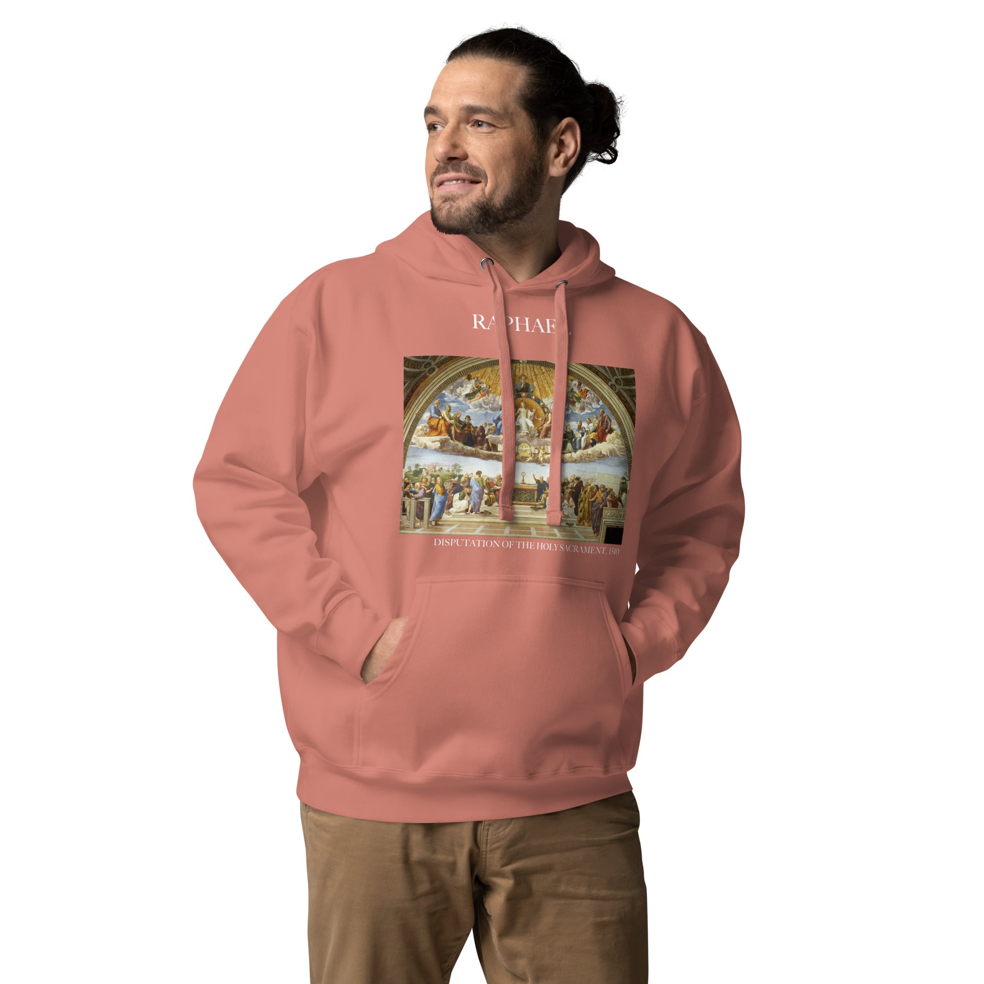 Kapuzenpullover mit berühmtem Gemälde „Disputation des Heiligen Abendmahls“ von Raphael | Unisex-Kapuzenpullover mit Premium-Kunstmotiv