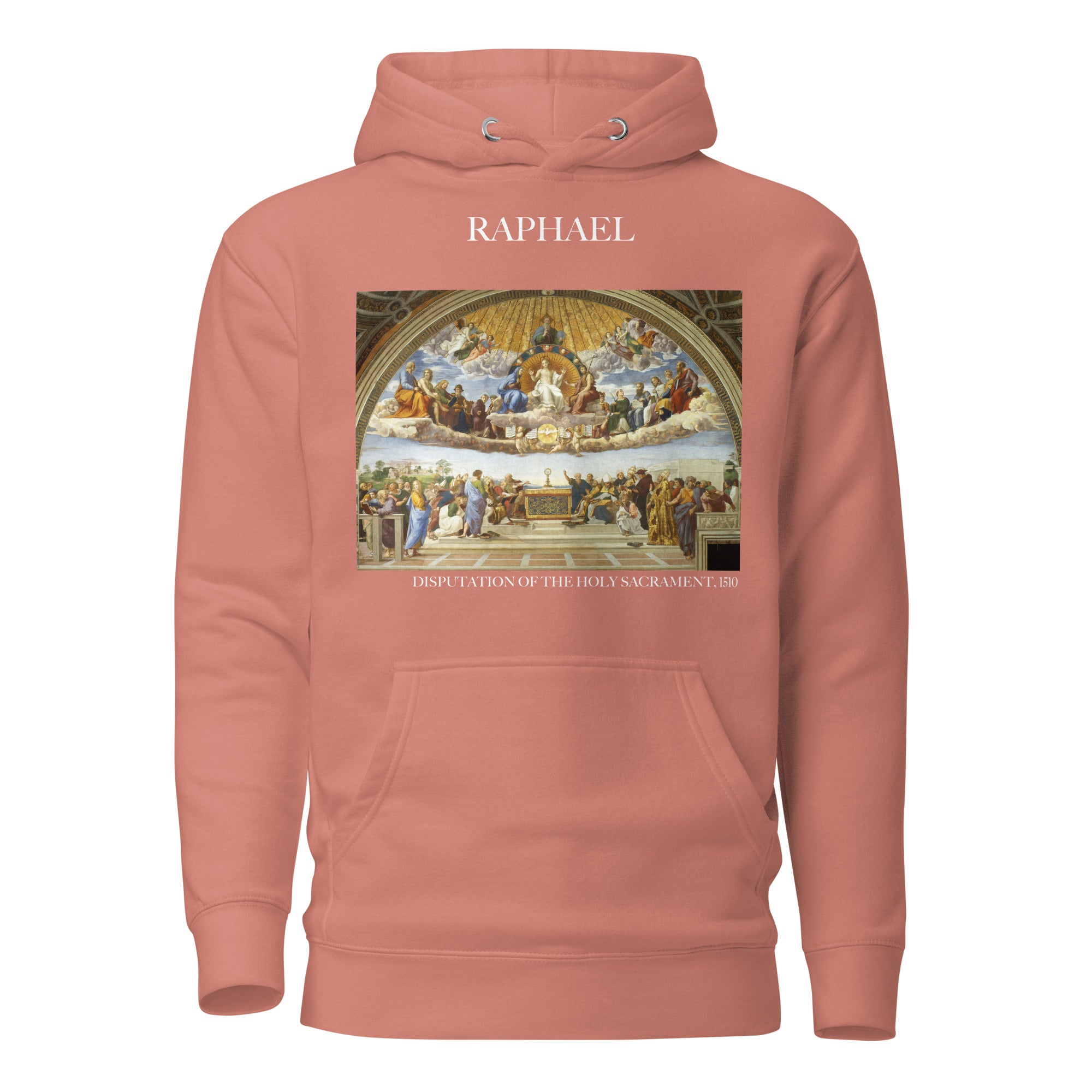 Kapuzenpullover mit berühmtem Gemälde „Disputation des Heiligen Abendmahls“ von Raphael | Unisex-Kapuzenpullover mit Premium-Kunstmotiv