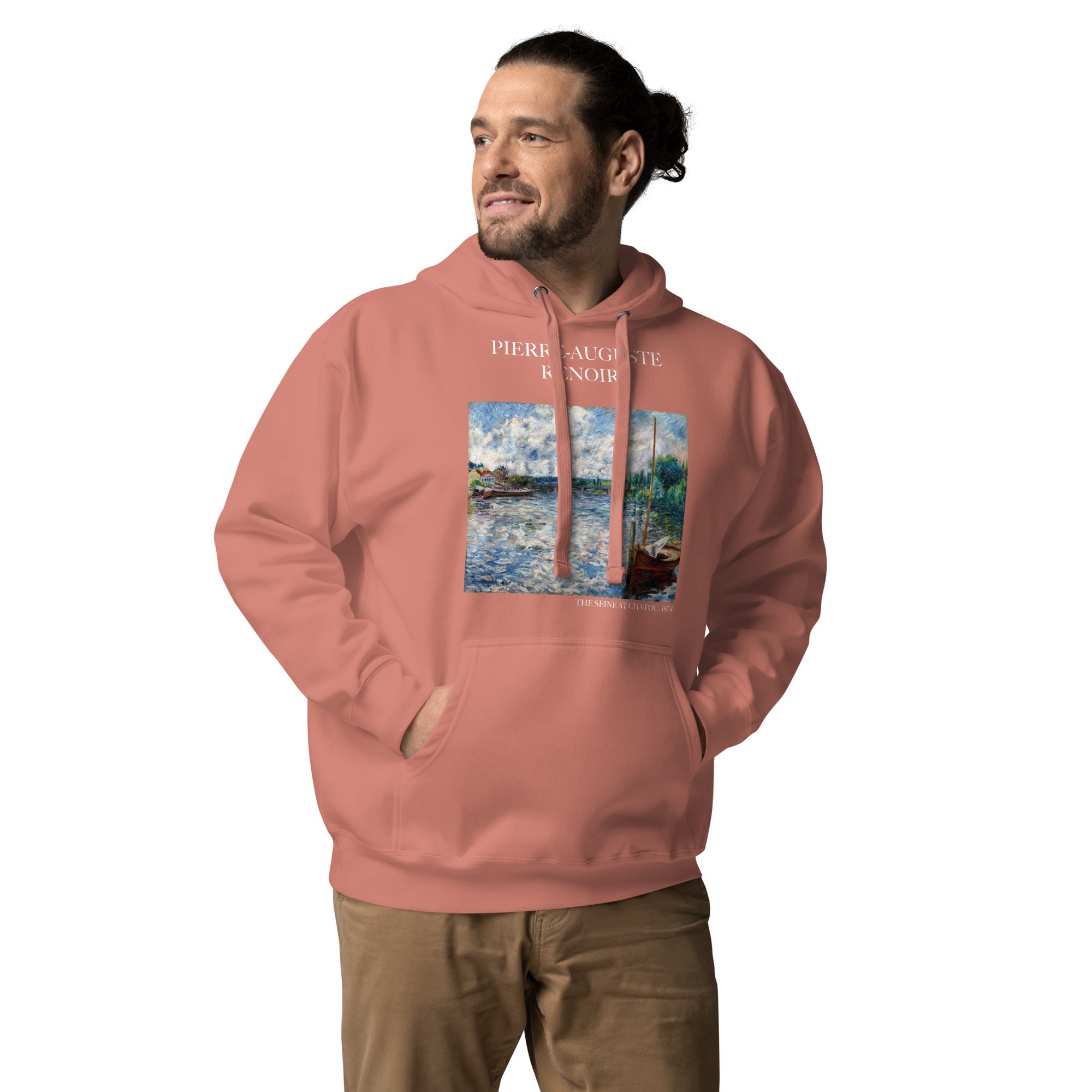 Kapuzenpullover mit berühmtem Gemälde „Die Seine bei Chatou“ von Pierre-Auguste Renoir | Unisex-Kunst-Kapuzenpullover