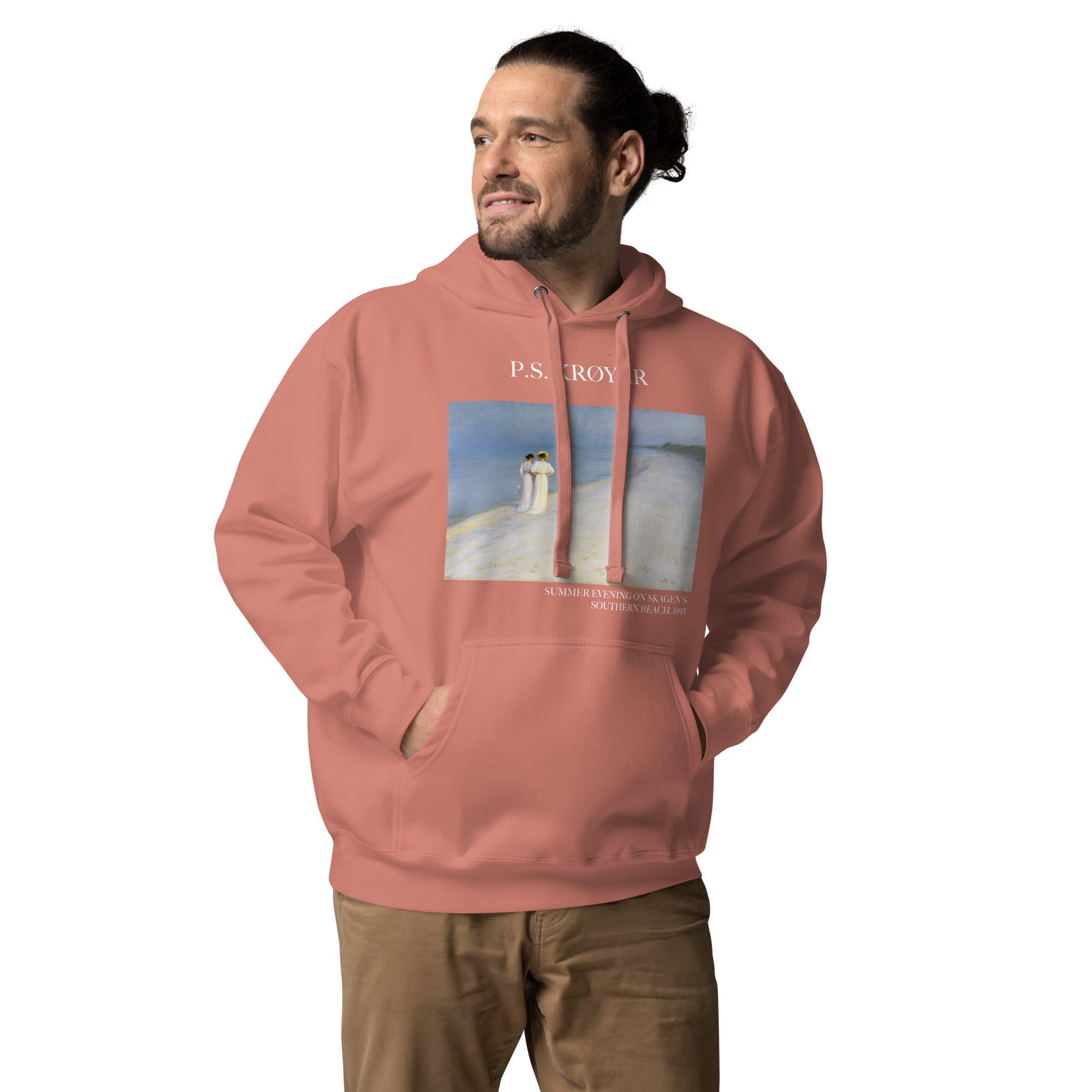 PS Krøyer „Sommerabend am Südstrand von Skagen“ – Kapuzenpullover mit berühmtem Gemälde | Unisex-Premium-Kunst-Kapuzenpullover