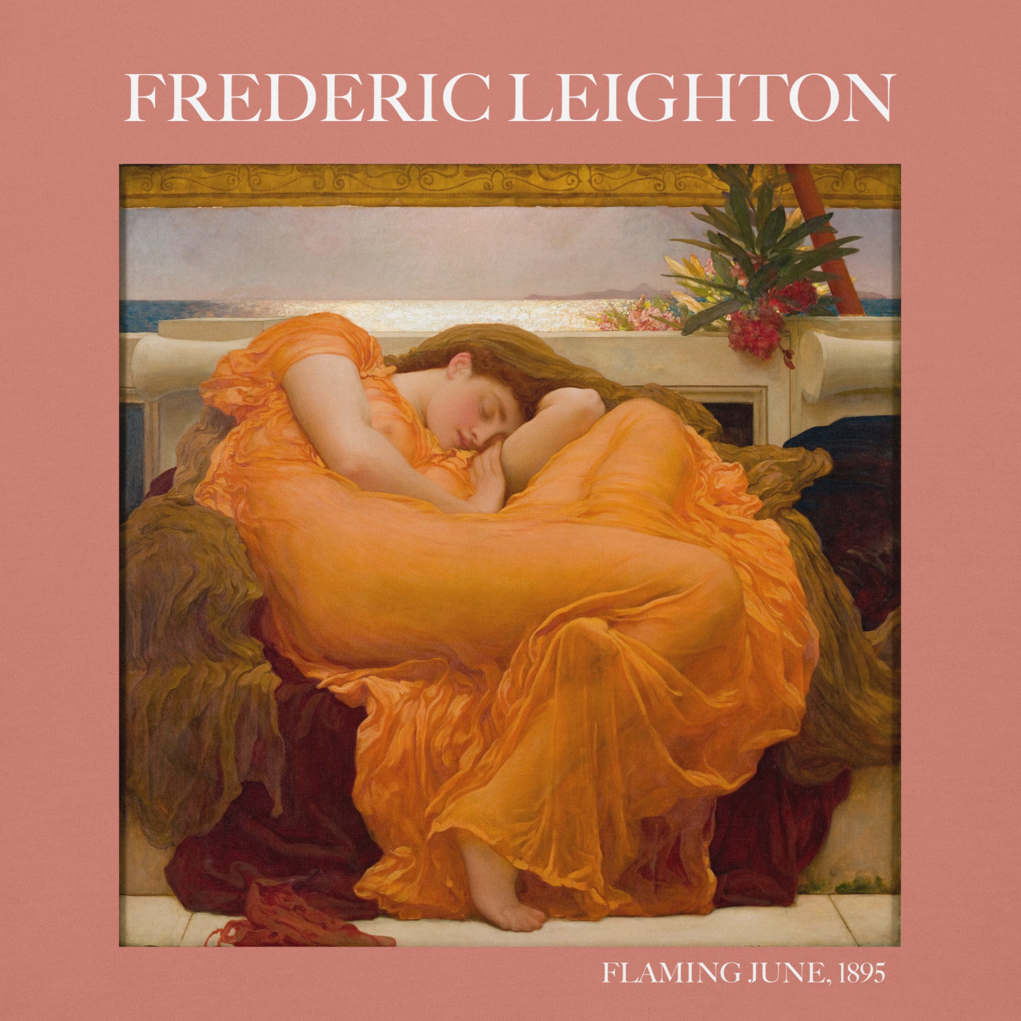 Frederic Leighton 'Flaming June' Famous Painting Hoodie | Unisex Premium Art Hoodie