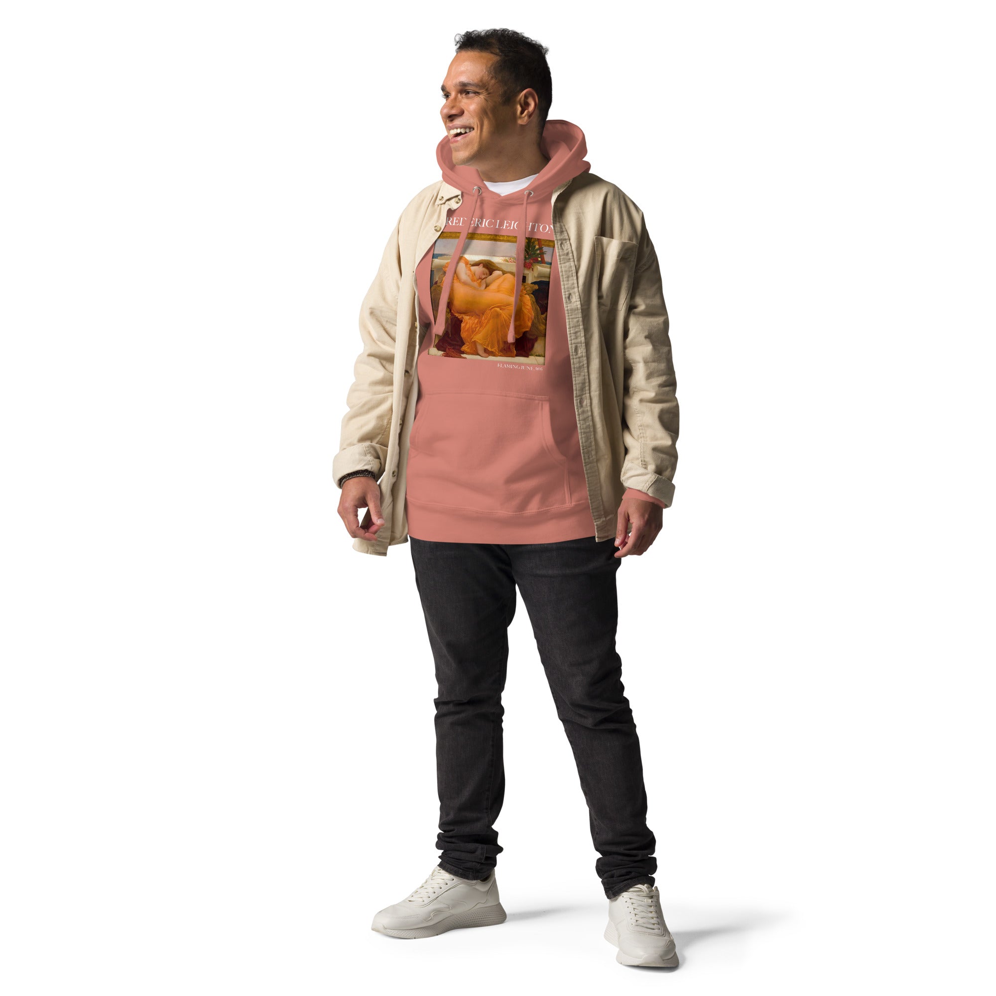 Kapuzenpullover mit berühmtem Gemälde „Flaming June“ von Frederic Leighton | Unisex-Kapuzenpullover mit Premium-Kunstmotiv