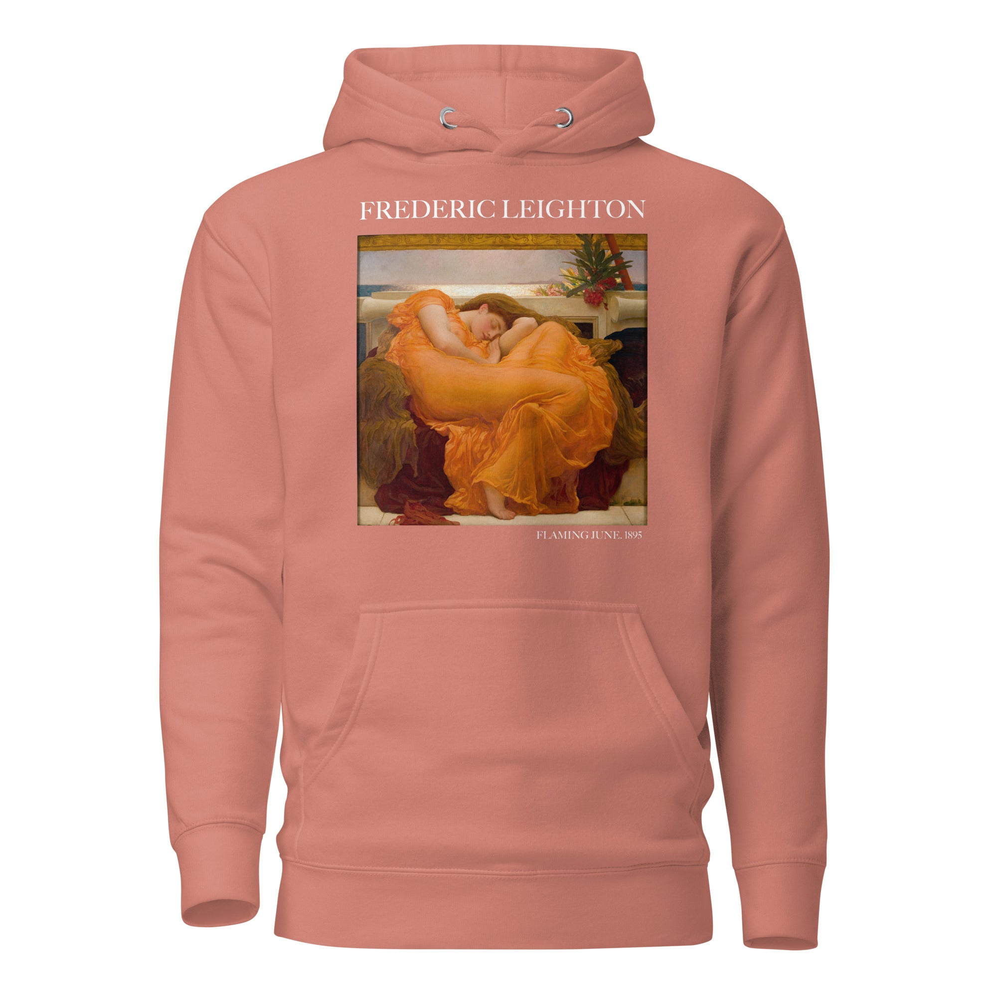 Kapuzenpullover mit berühmtem Gemälde „Flaming June“ von Frederic Leighton | Unisex-Kapuzenpullover mit Premium-Kunstmotiv