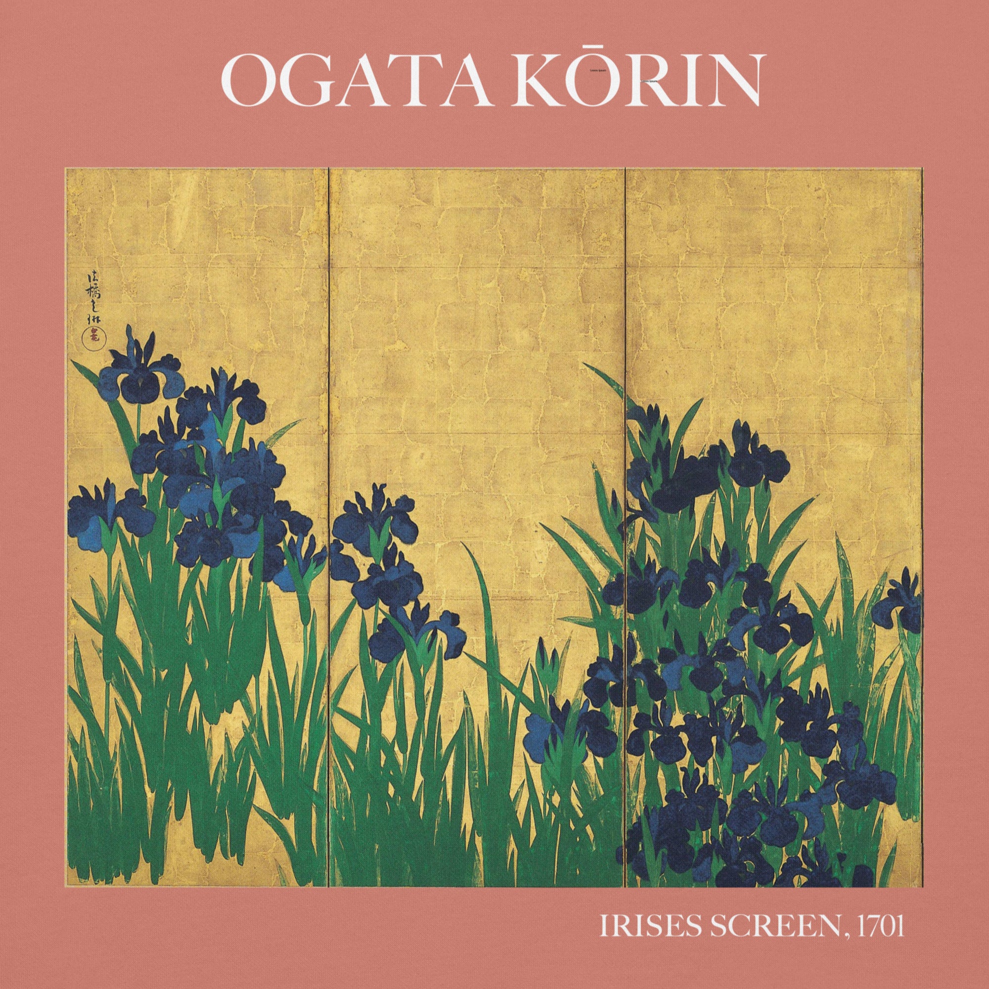 Ogata Kōrin 'Irises Screen' Berühmtes Gemälde Hoodie | Unisex Premium Kunst Hoodie
