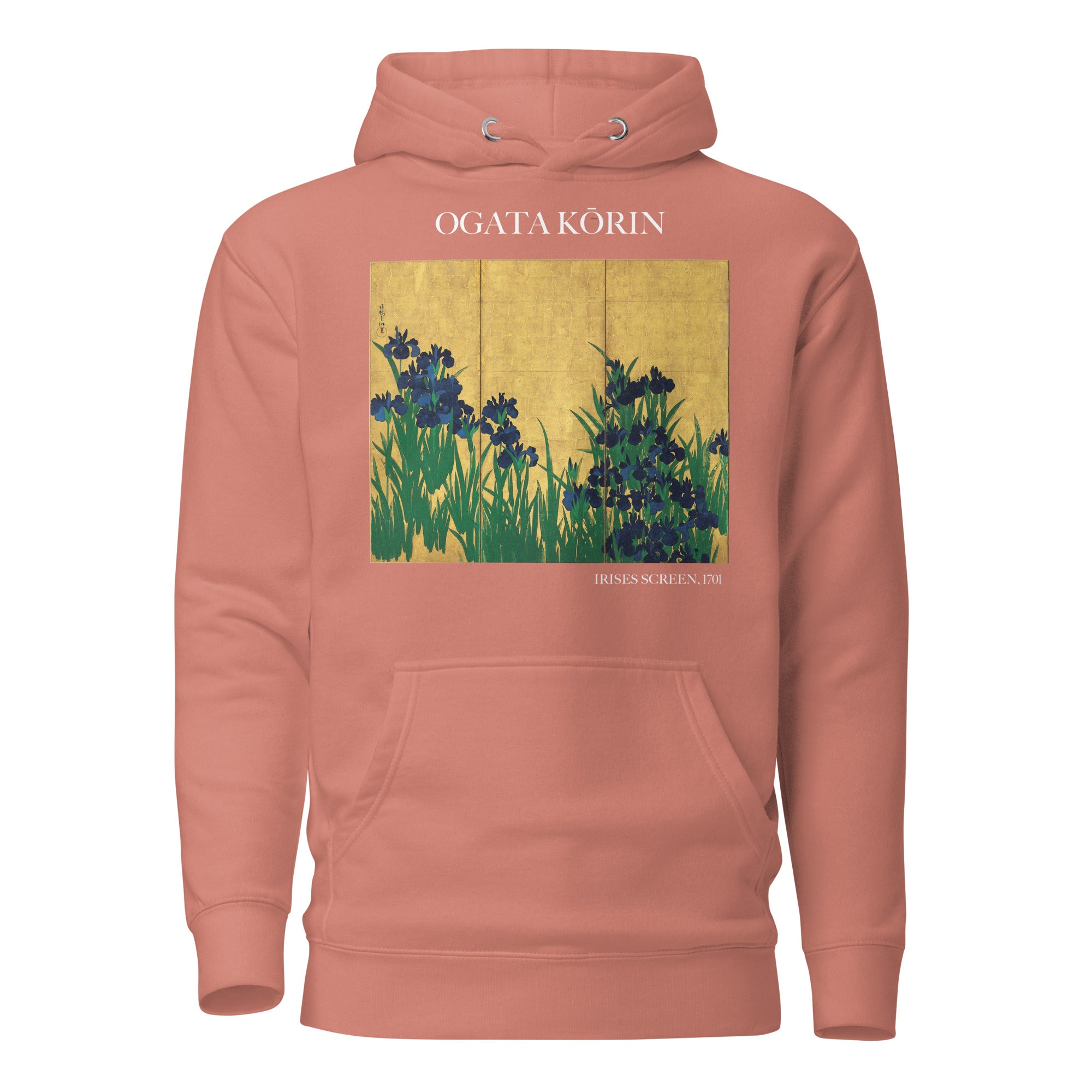 Ogata Kōrin 'Irises Screen' Famous Painting Hoodie | Unisex Premium Art Hoodie