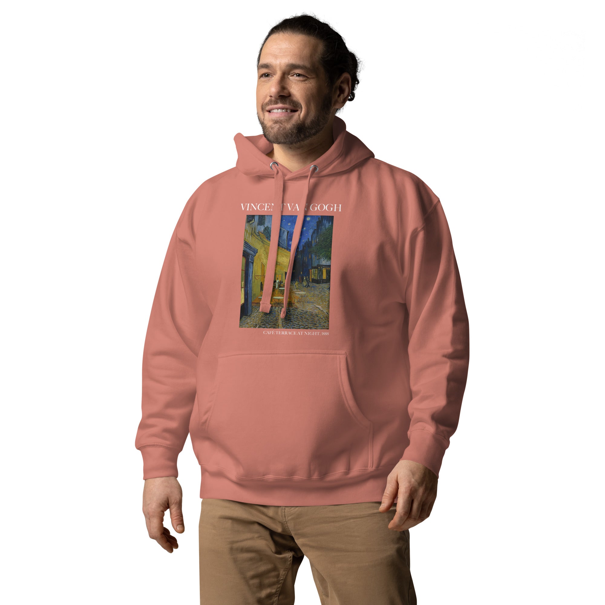 Kapuzenpullover mit berühmtem Gemälde „Caféterrasse bei Nacht“ von Vincent van Gogh | Unisex-Kapuzenpullover mit Premium-Kunstmotiv