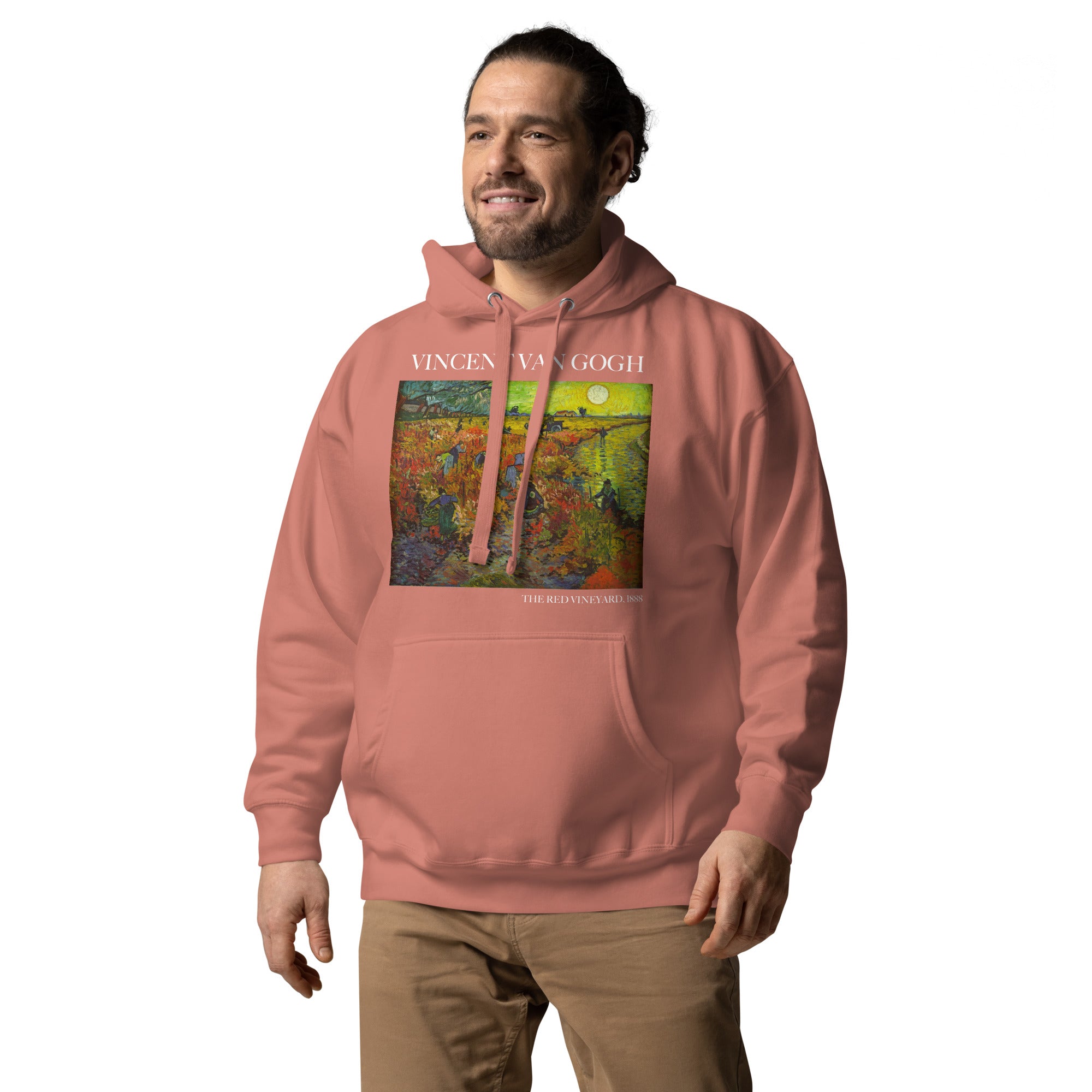 Kapuzenpullover mit berühmtem Gemälde „Der rote Weinberg“ von Vincent van Gogh | Unisex-Kapuzenpullover mit Premium-Kunstmotiv