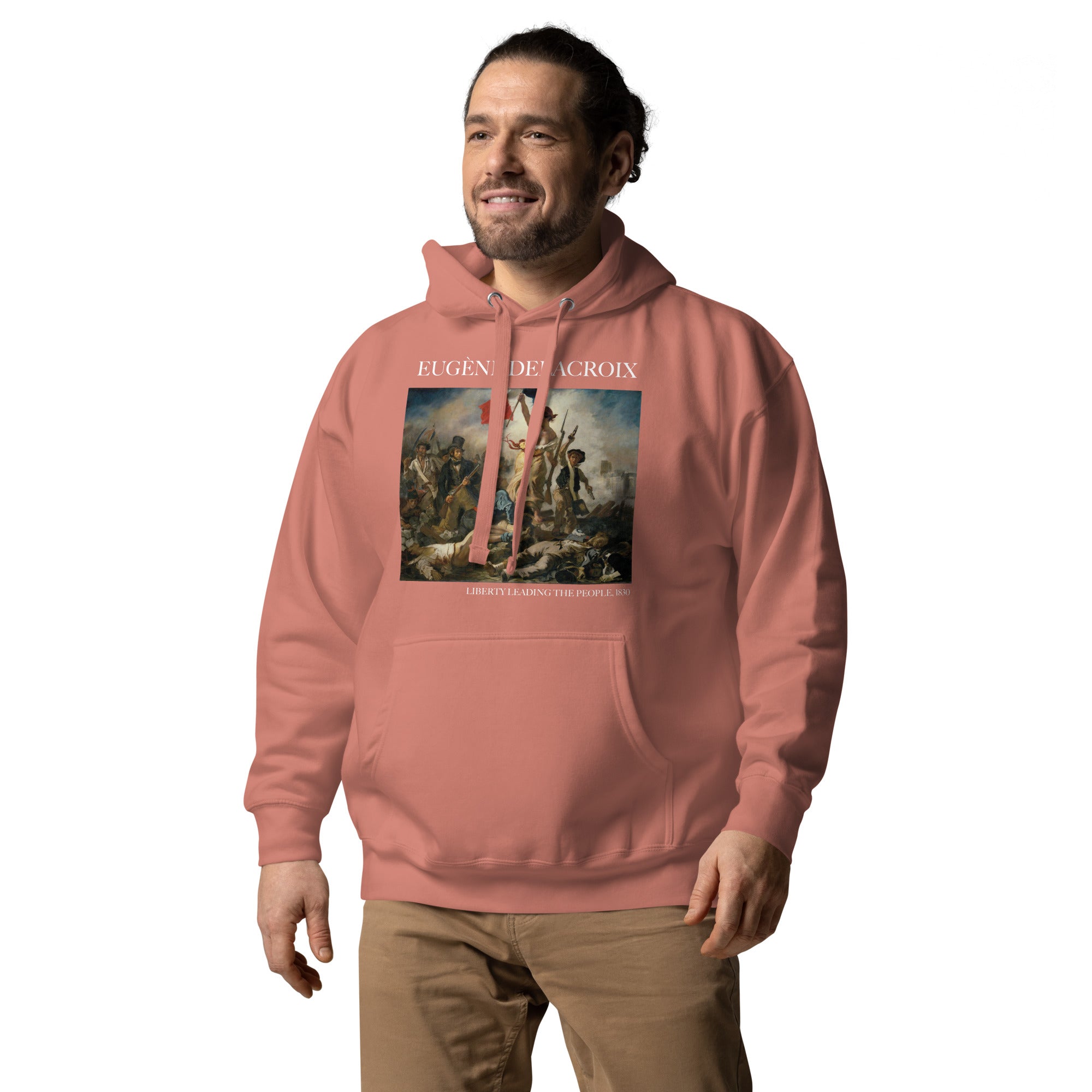 Kapuzenpullover mit berühmtem Gemälde „Die Freiheit führt das Volk“ von Eugène Delacroix | Unisex-Kunst-Kapuzenpullover