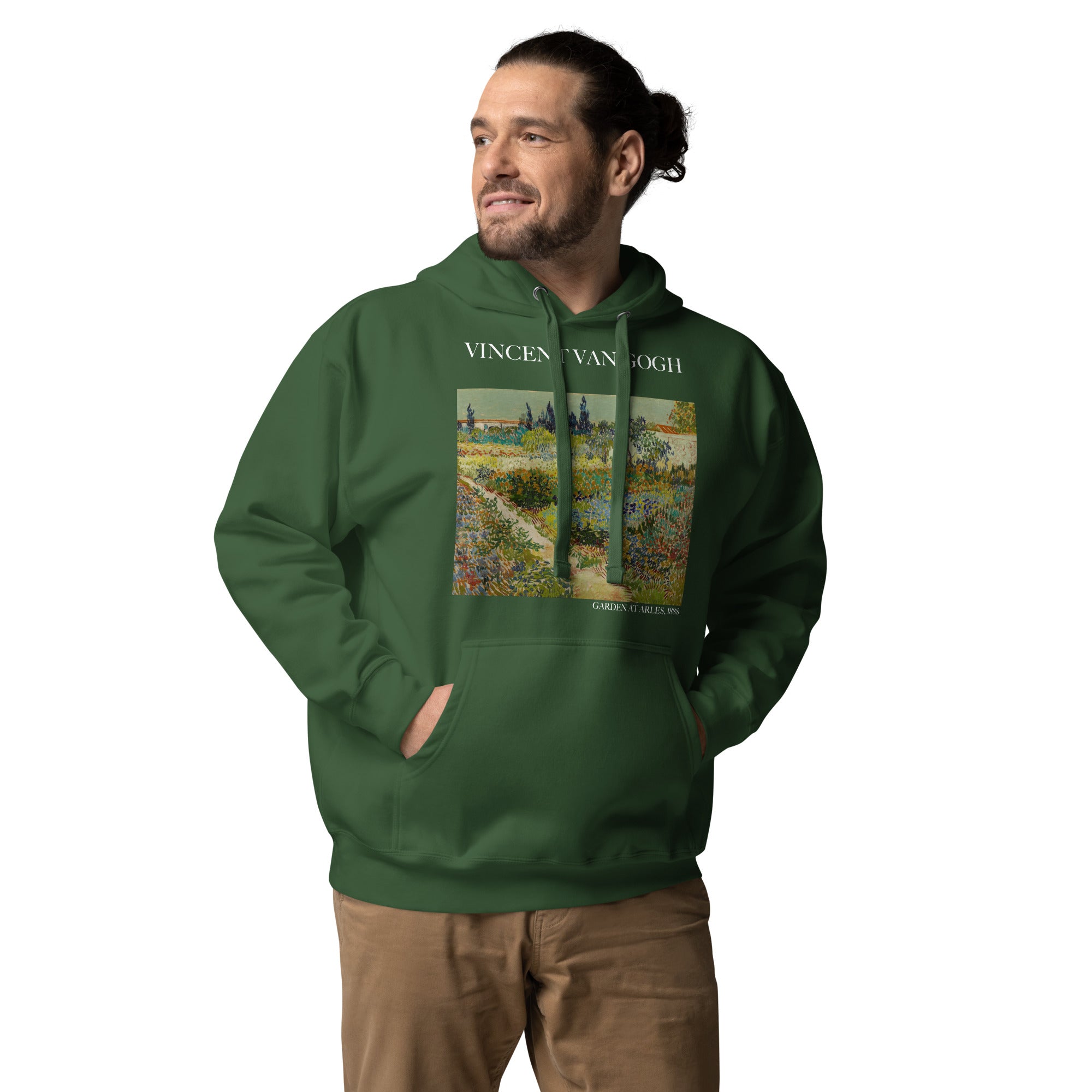 Kapuzenpullover mit berühmtem Gemälde „Garten in Arles“ von Vincent van Gogh | Unisex-Kapuzenpullover mit Premium-Kunstmotiv