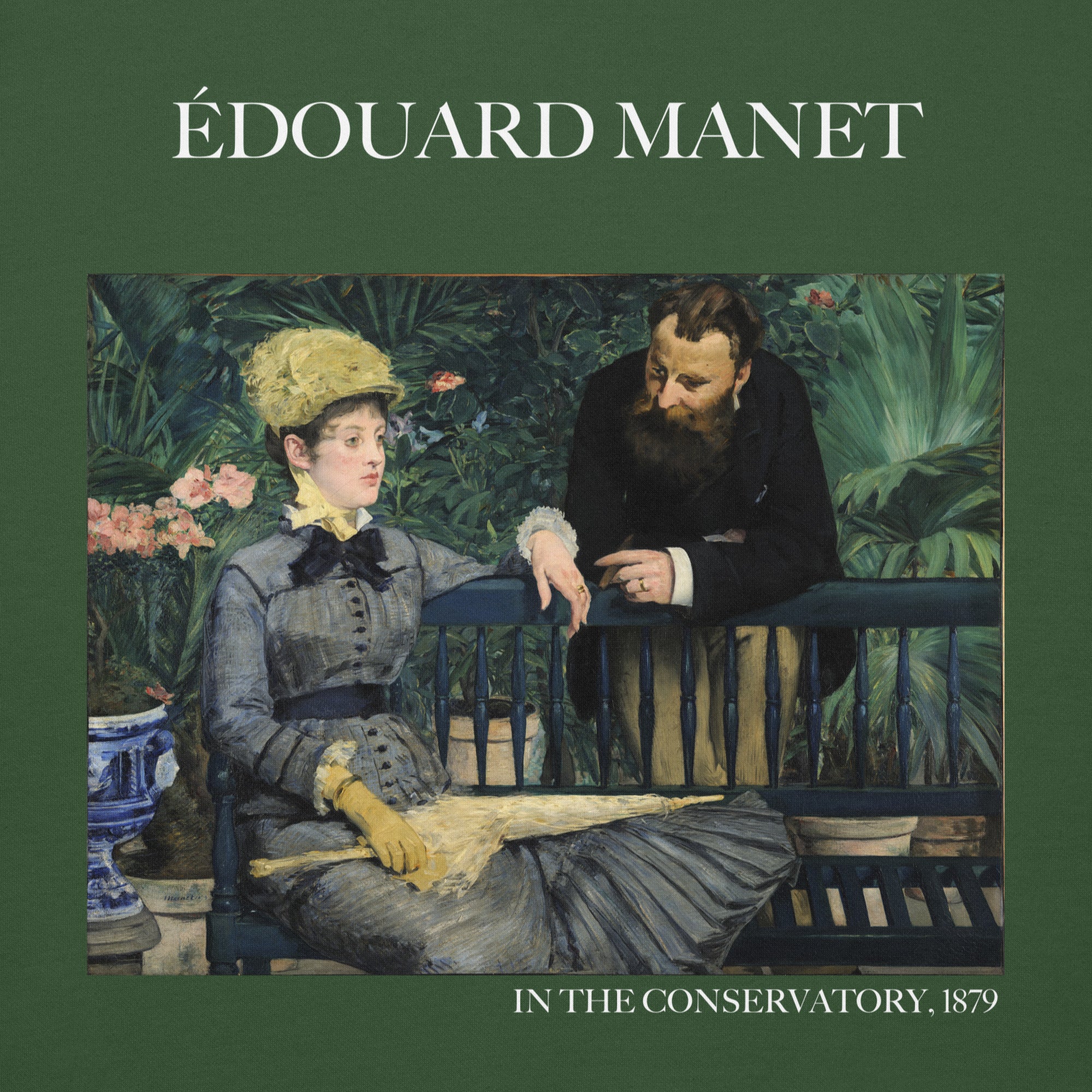 Édouard Manet 'In the Conservatory' Famous Painting Hoodie | Unisex Premium Art Hoodie