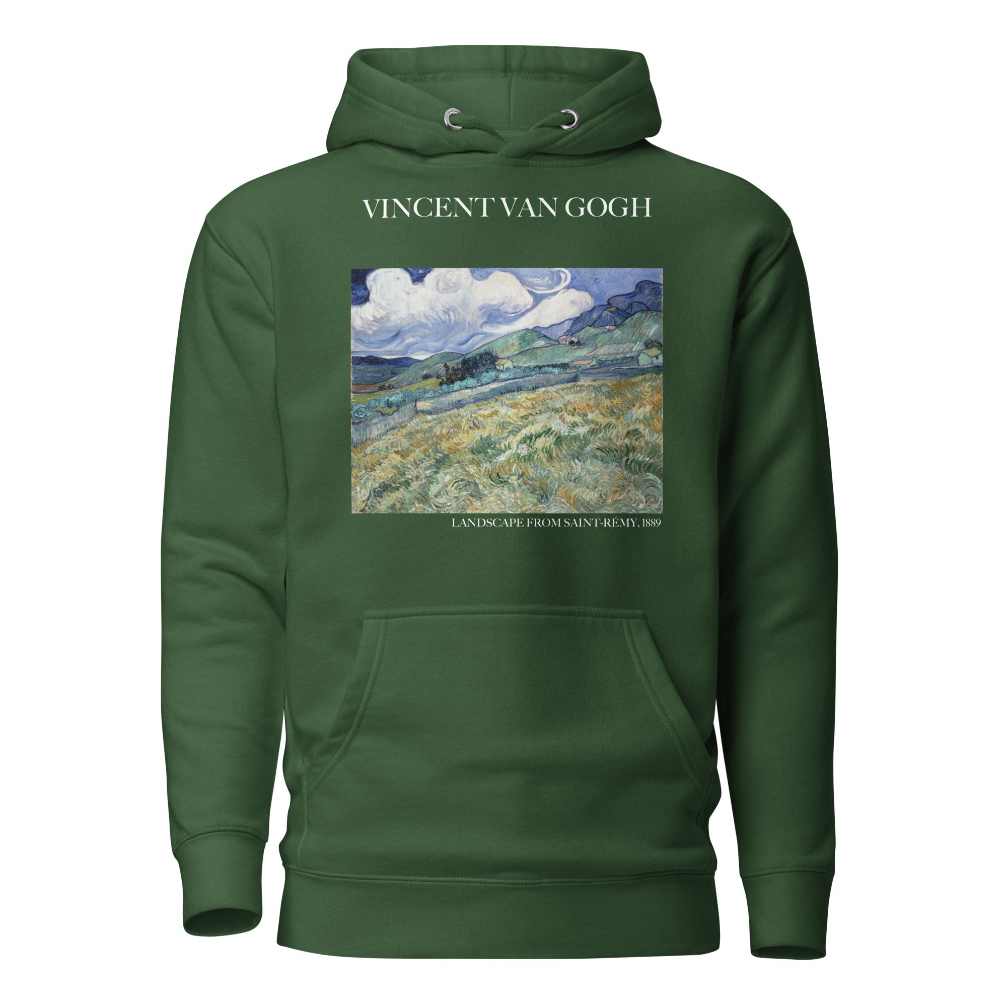 Kapuzenpullover mit berühmtem Gemälde „Landschaft von Saint-Rémy“ von Vincent van Gogh | Unisex-Kapuzenpullover mit Premium-Kunstmotiv