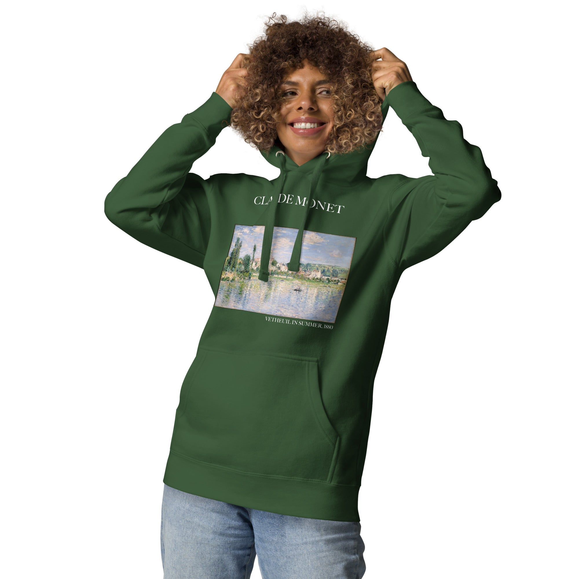 Claude Monet „Vetheuil im Sommer“ Berühmtes Gemälde Hoodie | Unisex Premium Kunst Hoodie