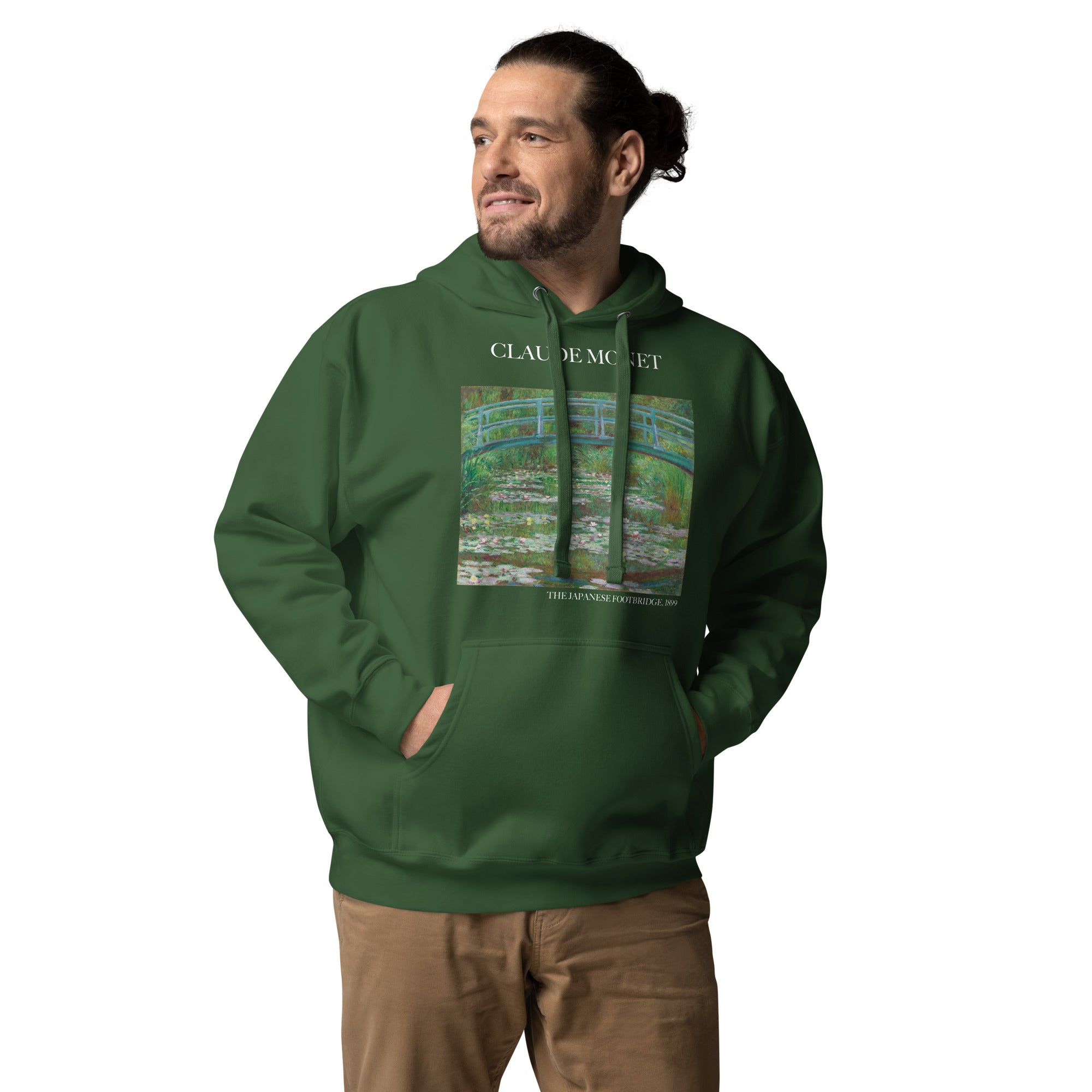 Claude Monet 'The Japanese Footbridge' Famous Painting Hoodie | Unisex Premium Art Hoodie