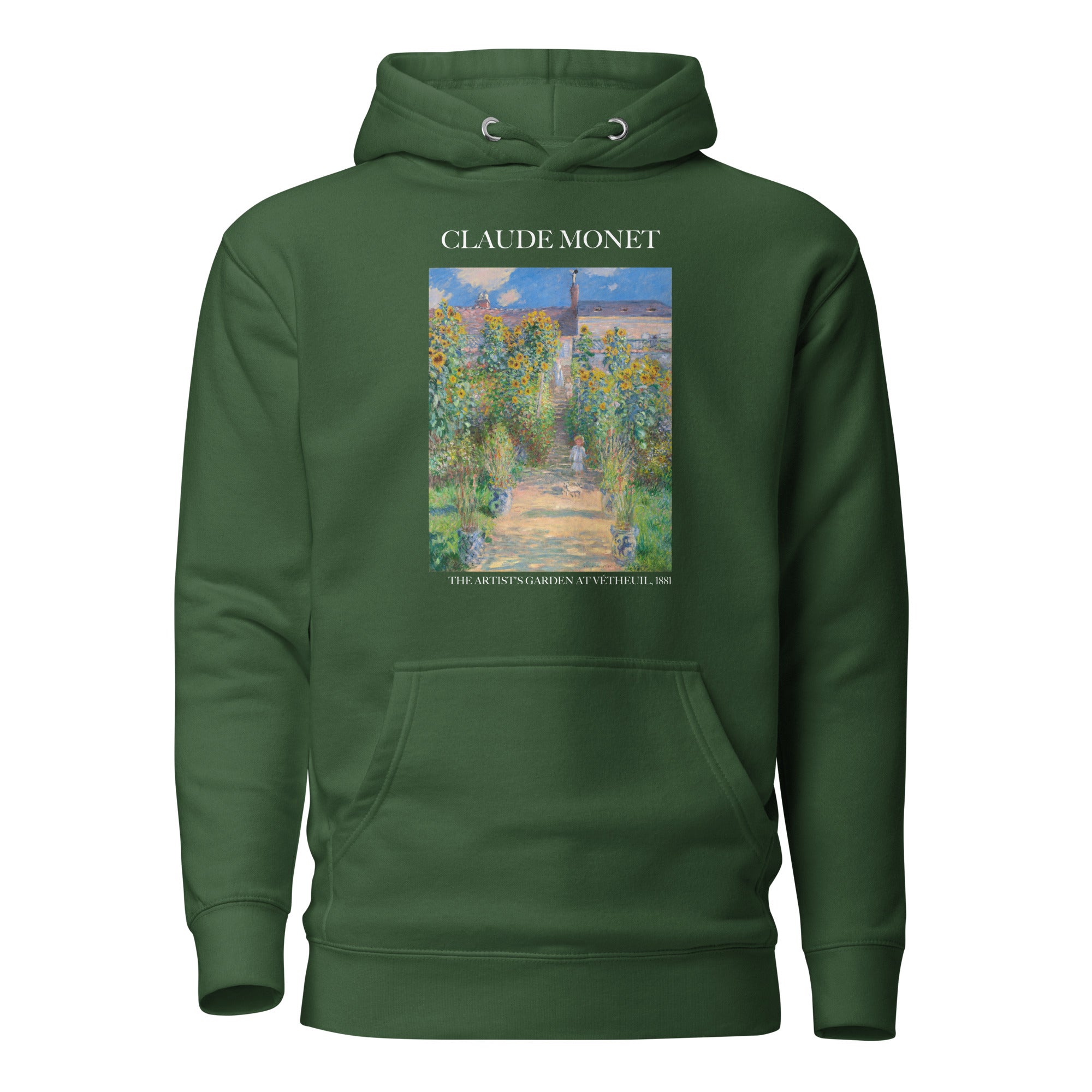 Claude Monet 'The Artist's Garden at Vétheuil' Famous Painting Hoodie | Unisex Premium Art Hoodie