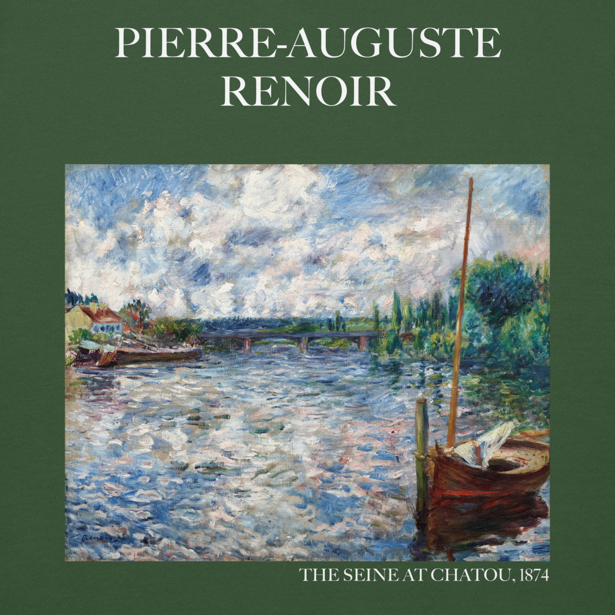 Pierre-Auguste Renoir 'The Seine at Chatou' Famous Painting Hoodie | Unisex Premium Art Hoodie