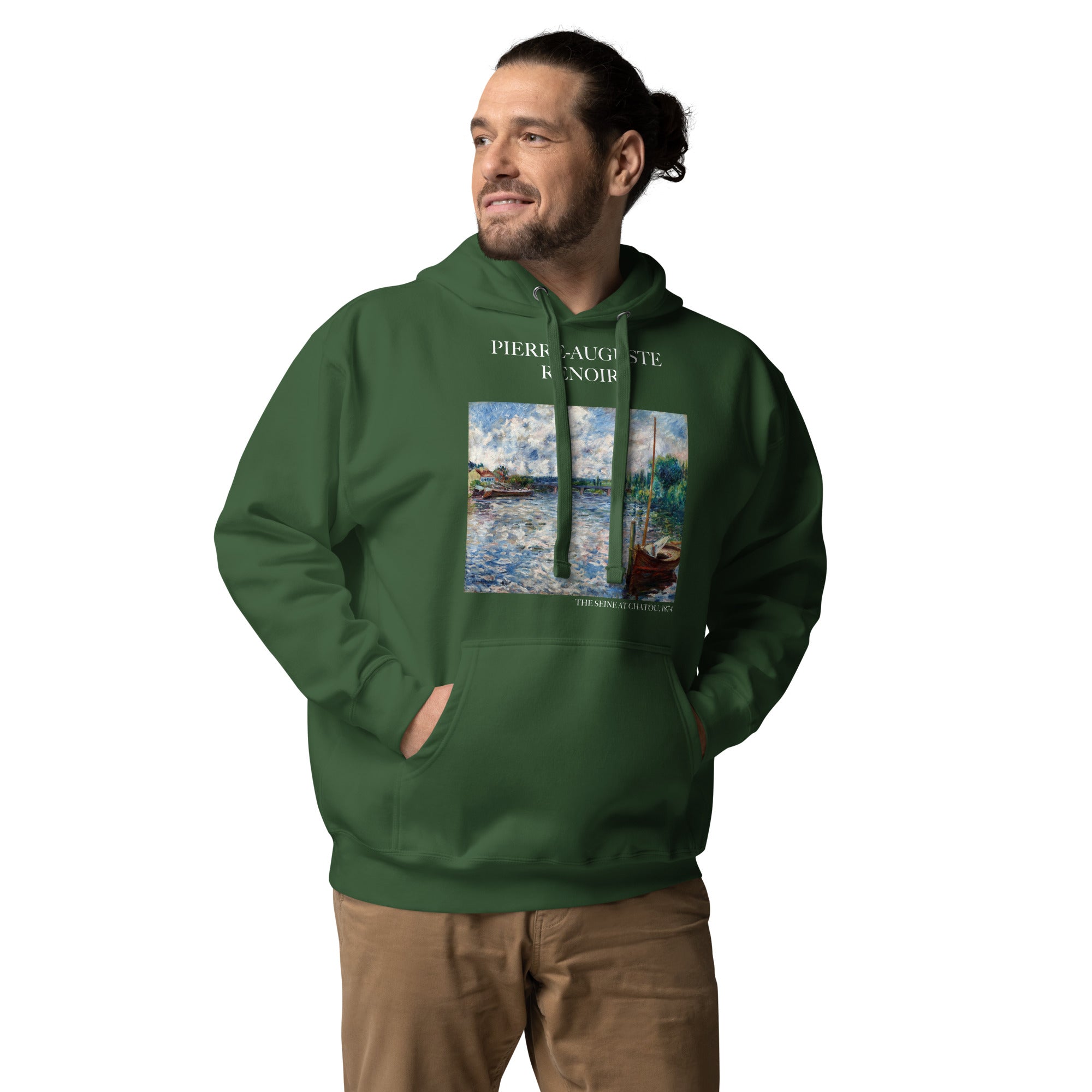 Kapuzenpullover mit berühmtem Gemälde „Die Seine bei Chatou“ von Pierre-Auguste Renoir | Unisex-Kunst-Kapuzenpullover