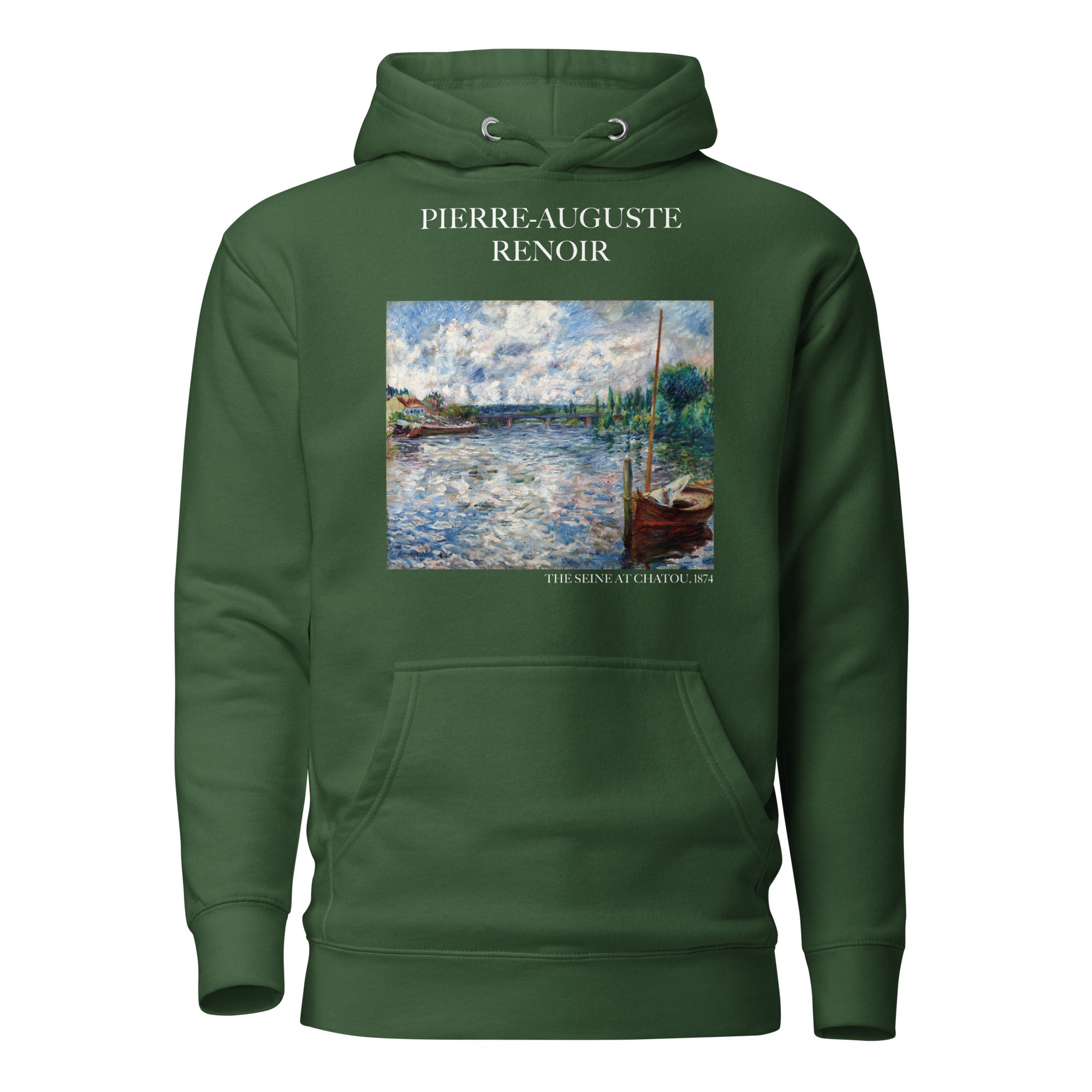 Kapuzenpullover mit berühmtem Gemälde „Die Seine bei Chatou“ von Pierre-Auguste Renoir | Unisex-Kunst-Kapuzenpullover