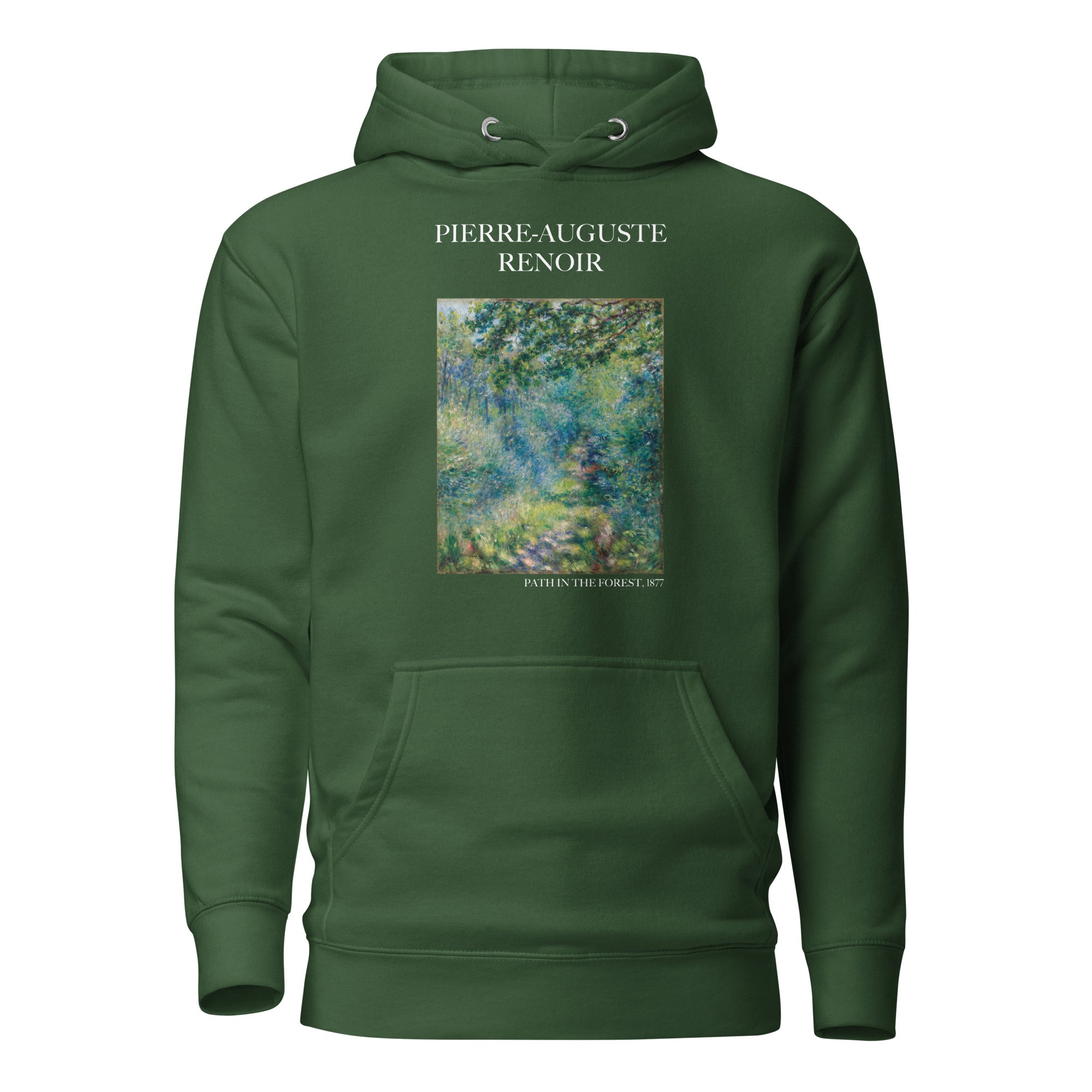 Kapuzenpullover mit berühmtem Gemälde „Pfad im Wald“ von Pierre-Auguste Renoir | Unisex-Kapuzenpullover mit Premium-Kunstmotiv