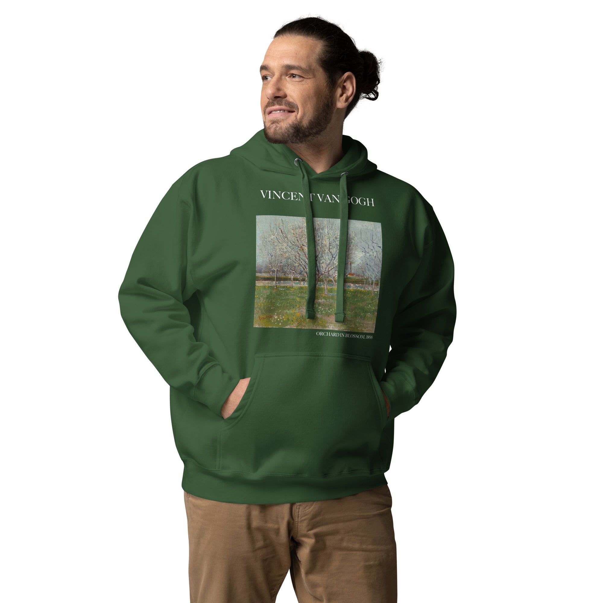 Kapuzenpullover mit berühmtem Gemälde „Obstgarten in Blüte“ von Vincent van Gogh | Unisex-Kapuzenpullover mit Premium-Kunstmotiv