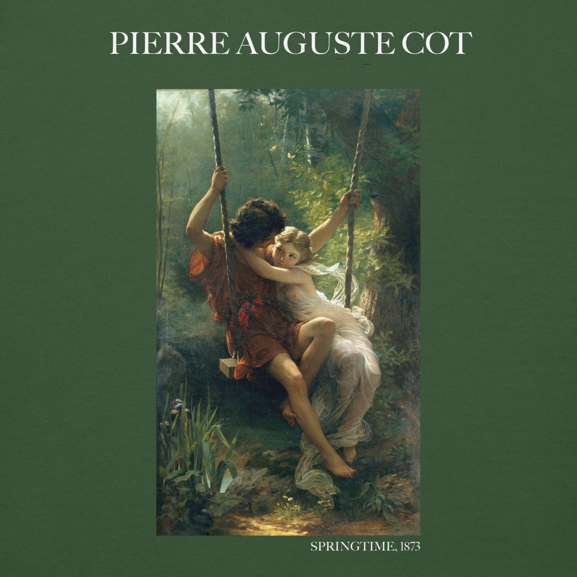 Pierre Auguste Cot 'Springtime' Famous Painting Hoodie | Unisex Premium Art Hoodie