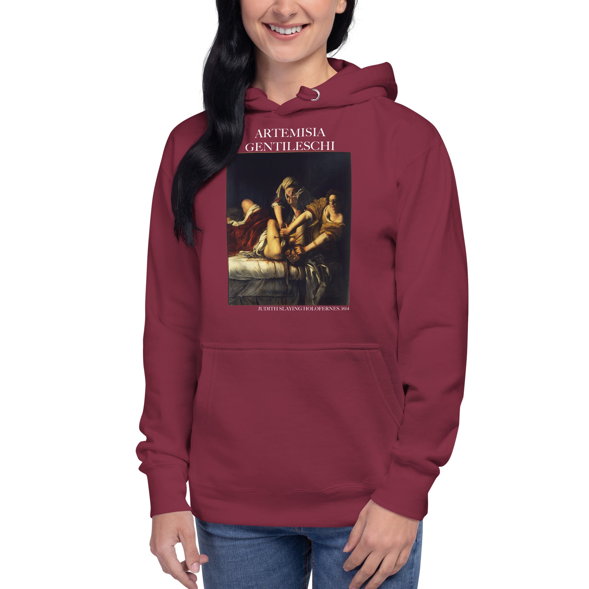 Kapuzenpullover mit berühmtem Gemälde „Judith erschlägt Holofernes“ von Artemisia Gentileschi | Unisex-Kapuzenpullover mit Premium-Kunstmotiv