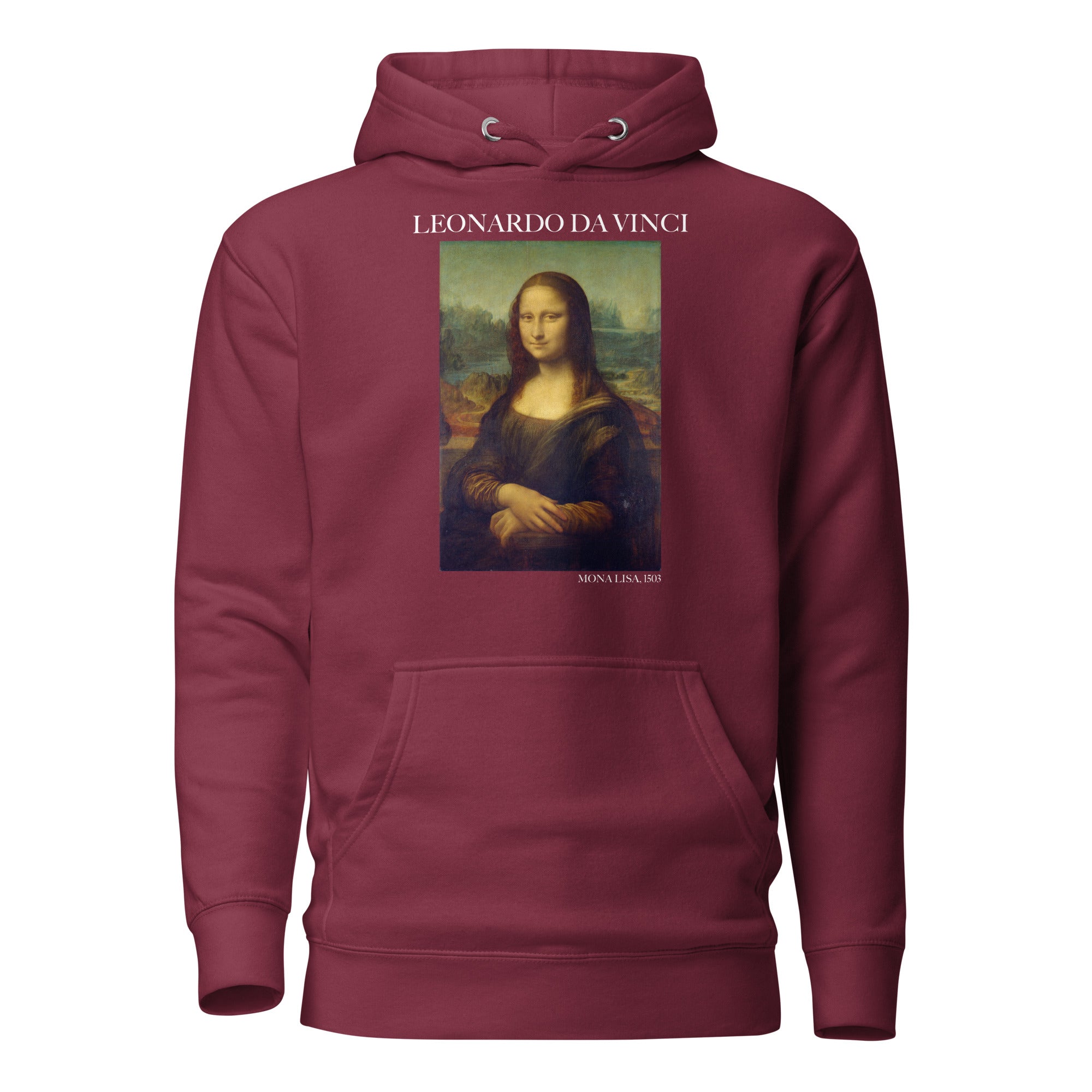 Kapuzenpullover mit berühmtem Gemälde „Mona Lisa“ von Leonardo da Vinci | Unisex-Kapuzenpullover mit Premium-Kunstmotiv