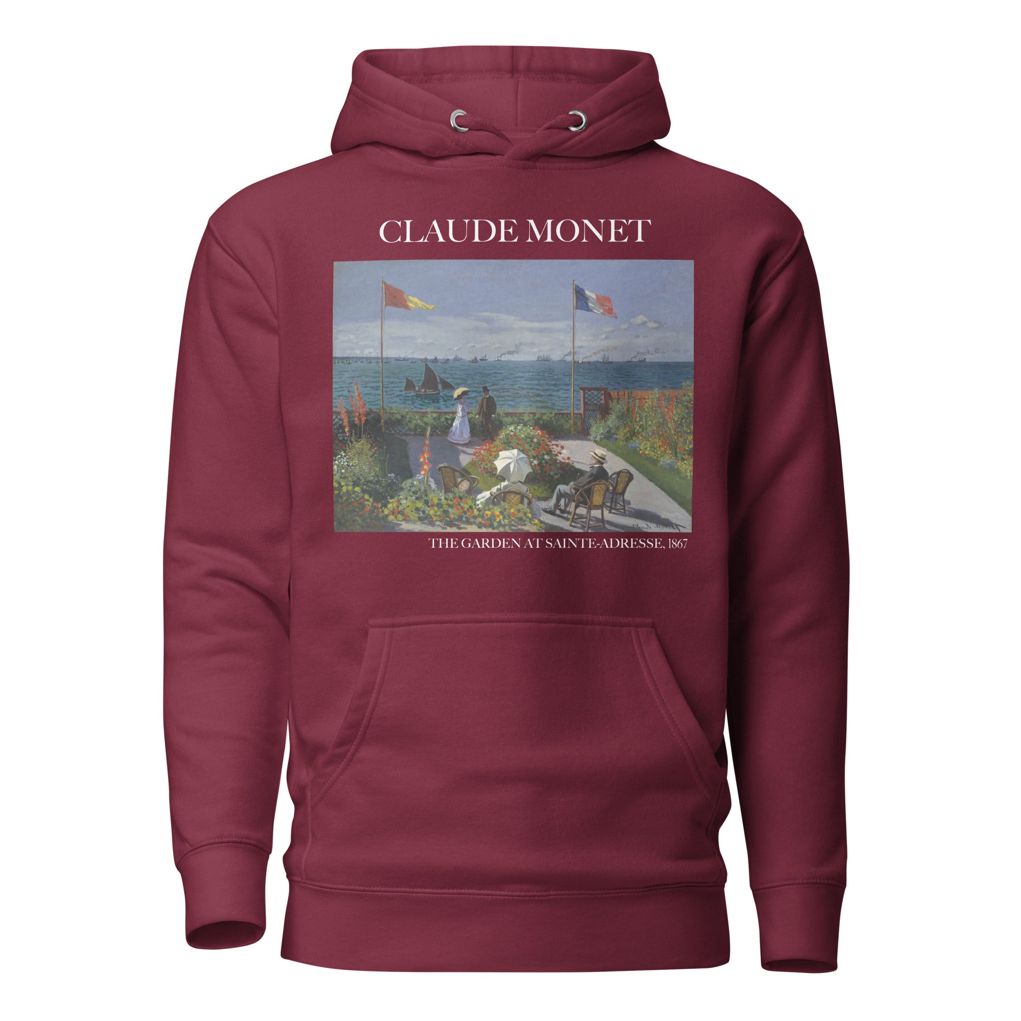 Claude Monet 'Der Garten in Sainte-Adresse' Berühmtes Gemälde Hoodie | Unisex Premium Kunst Hoodie