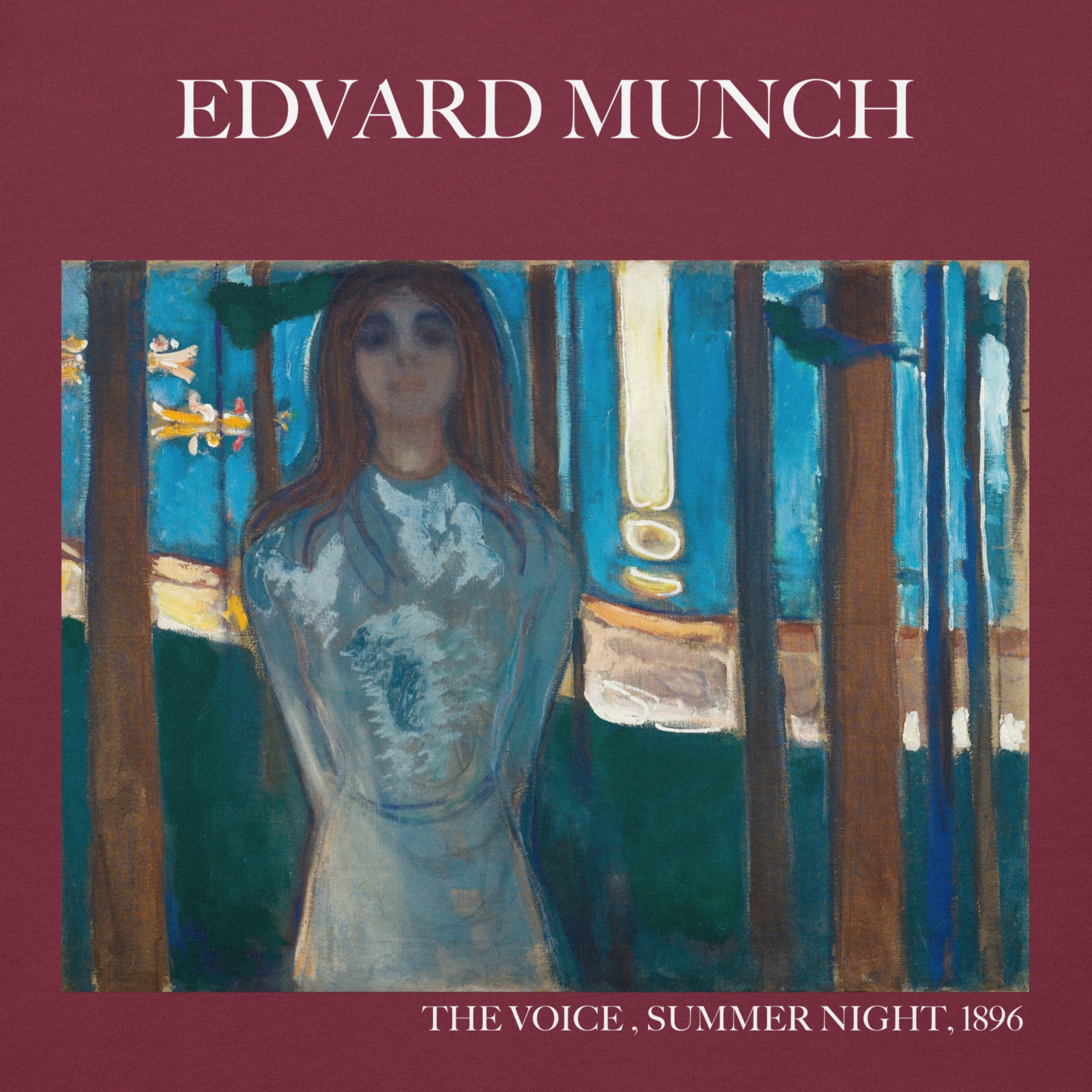 Edvard Munch „Die Stimme, Sommernacht“ Berühmtes Gemälde Hoodie | Unisex Premium Kunst Hoodie