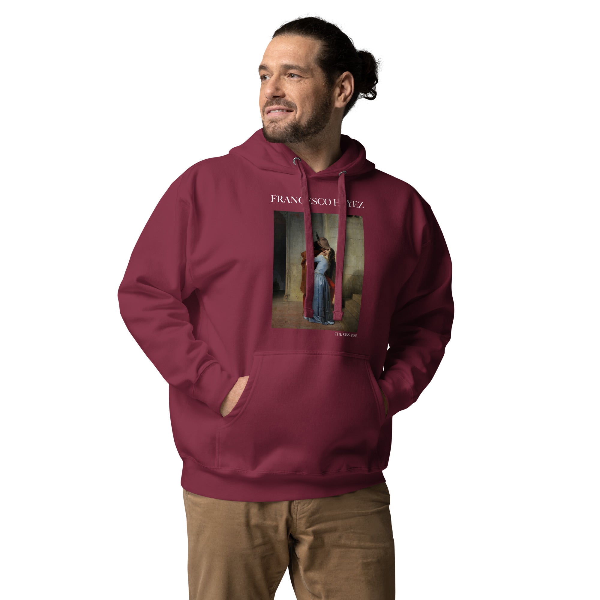 Kapuzenpullover mit berühmtem Gemälde „Der Kuss“ von Francesco Hayez | Unisex-Kapuzenpullover mit Premium-Kunstmotiv