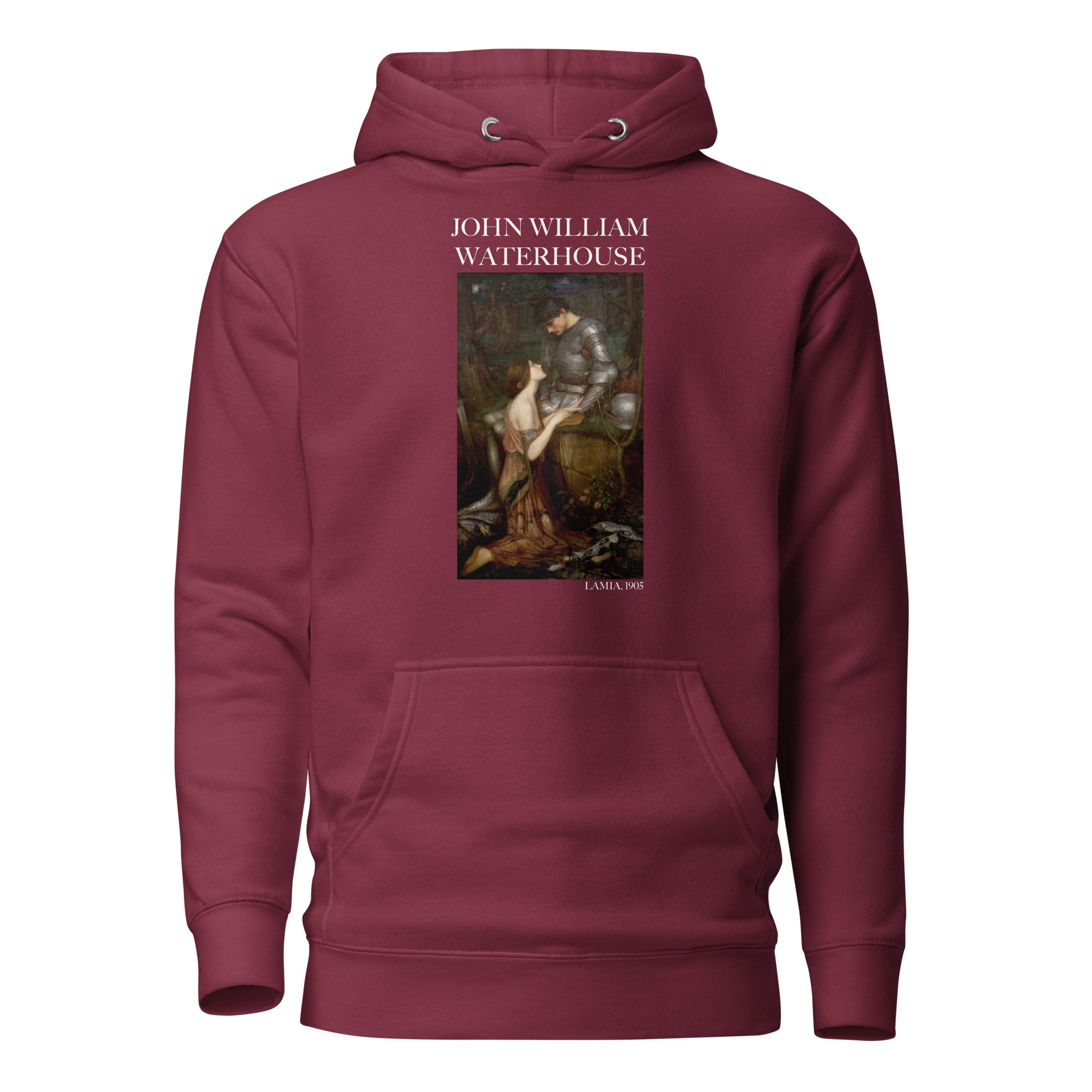 Kapuzenpullover mit berühmtem Gemälde „Lamia“ von John William Waterhouse | Unisex-Premium-Kunst-Kapuzenpullover