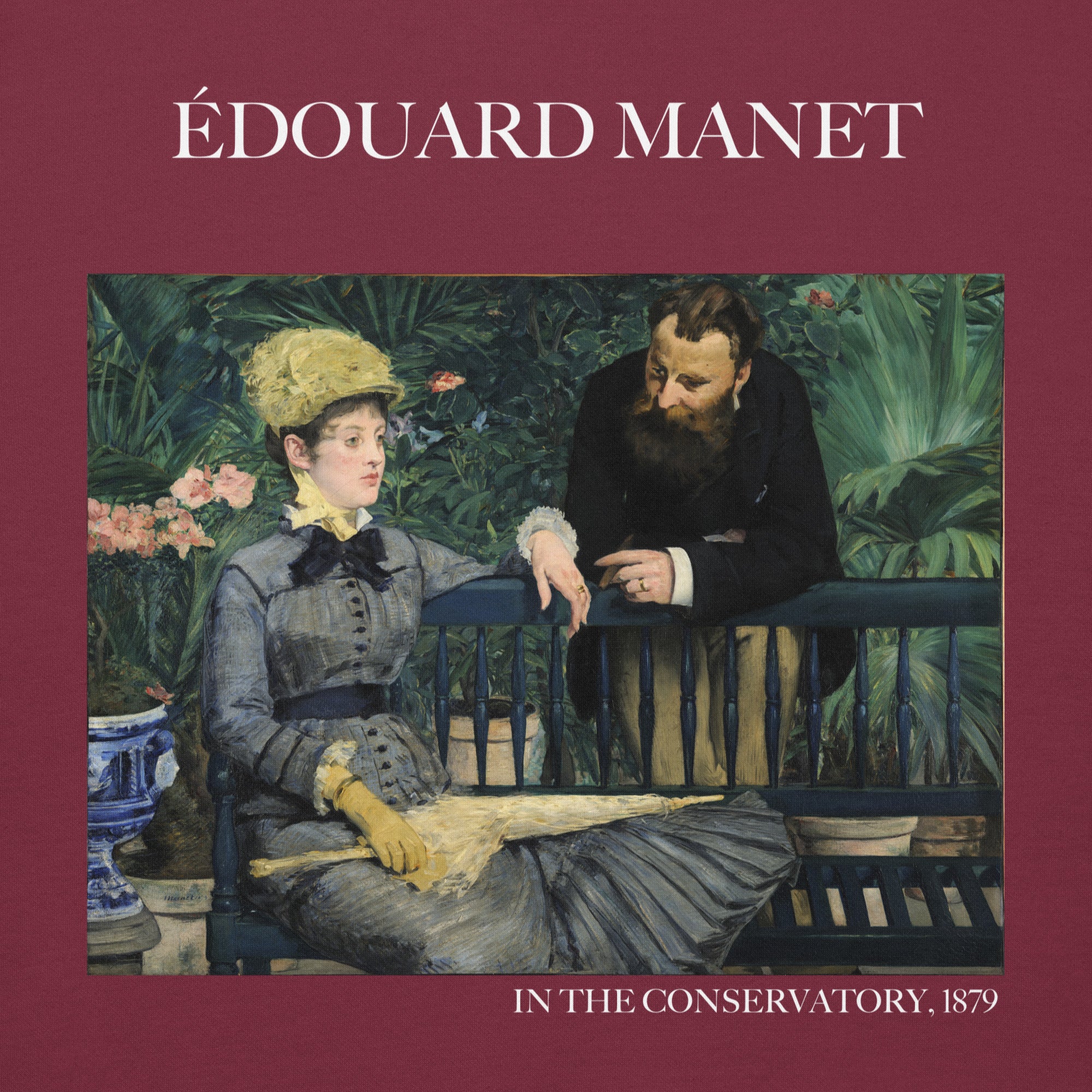 Édouard Manet 'In the Conservatory' Famous Painting Hoodie | Unisex Premium Art Hoodie